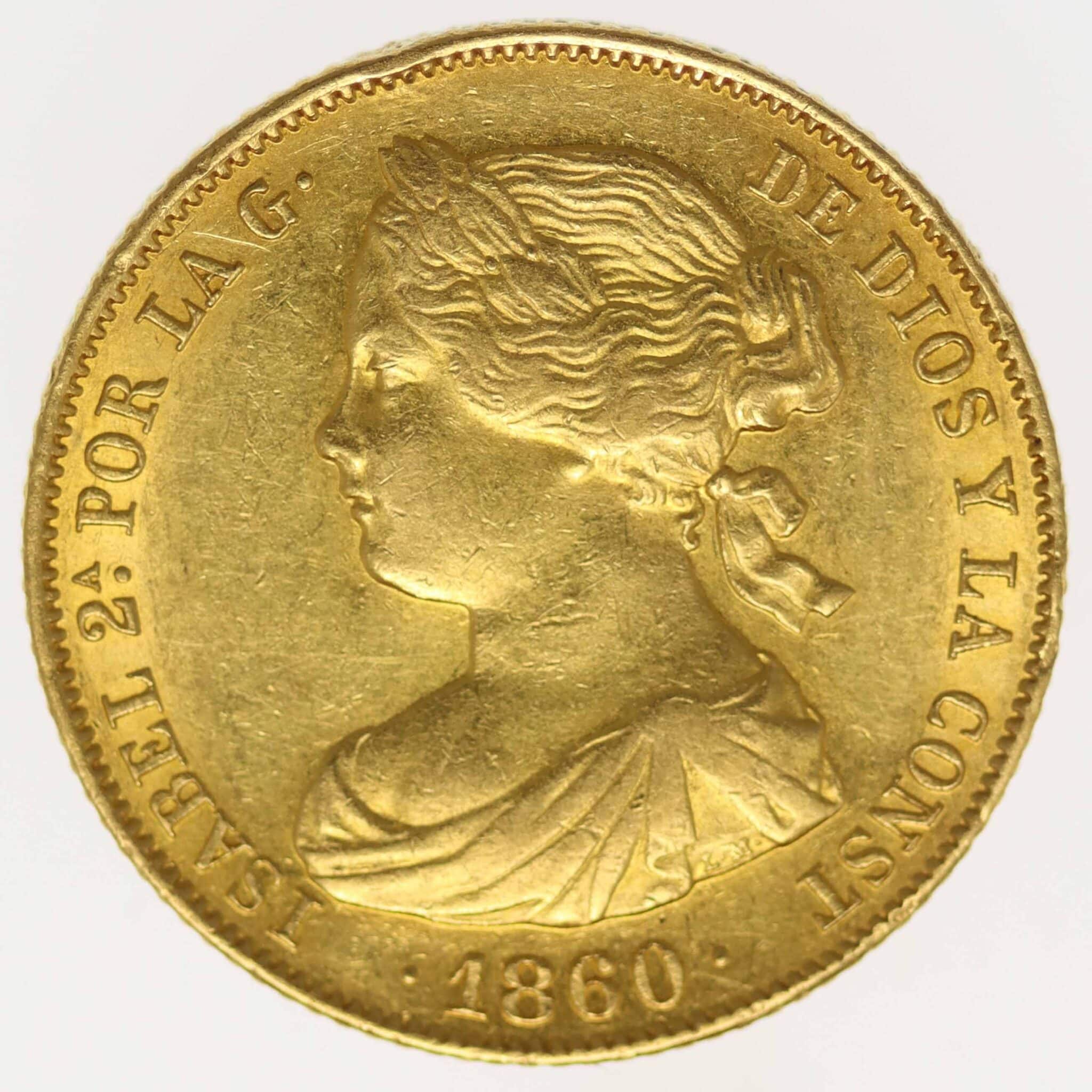 Spanien Isabella II. 100 Reales 1860 spanien - Spanien Isabella II. 100 Reales 1860