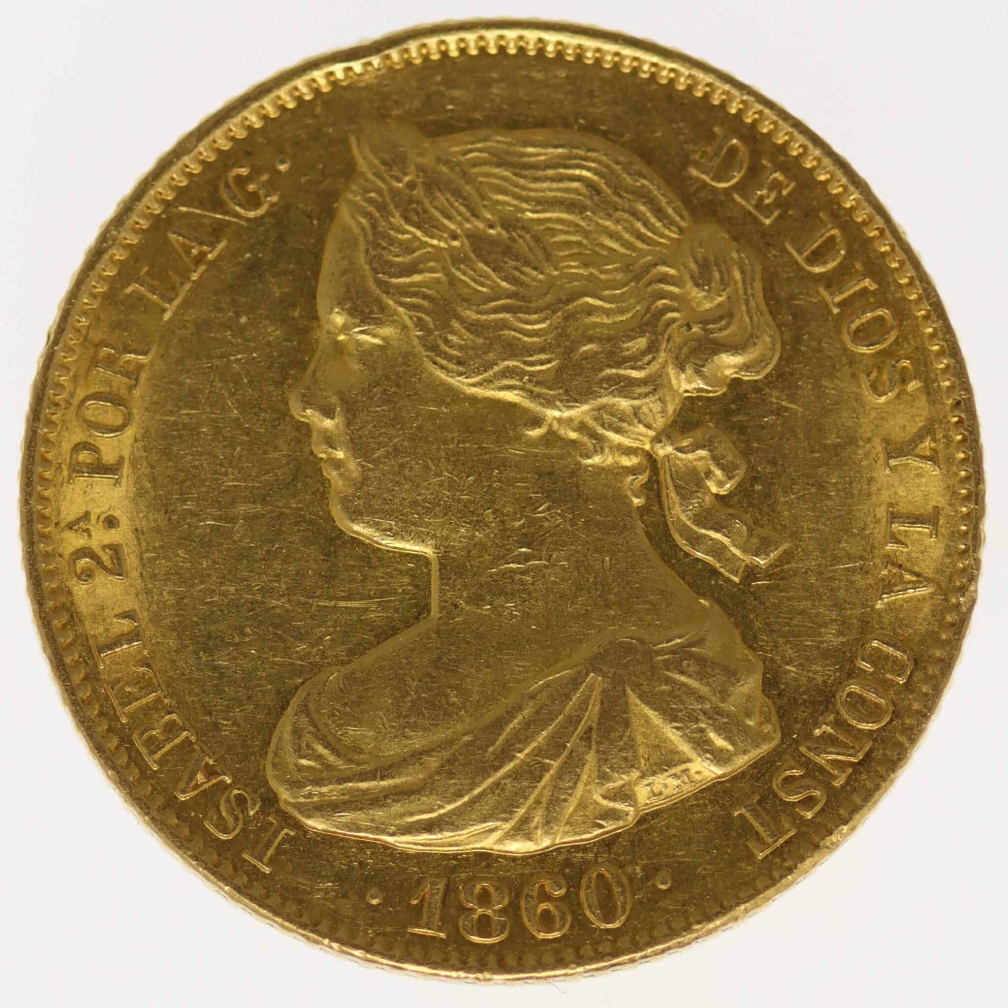 Spanien Isabella II. 100 Reales 1860 spanien - Spanien Isabella II. 100 Reales 1860
