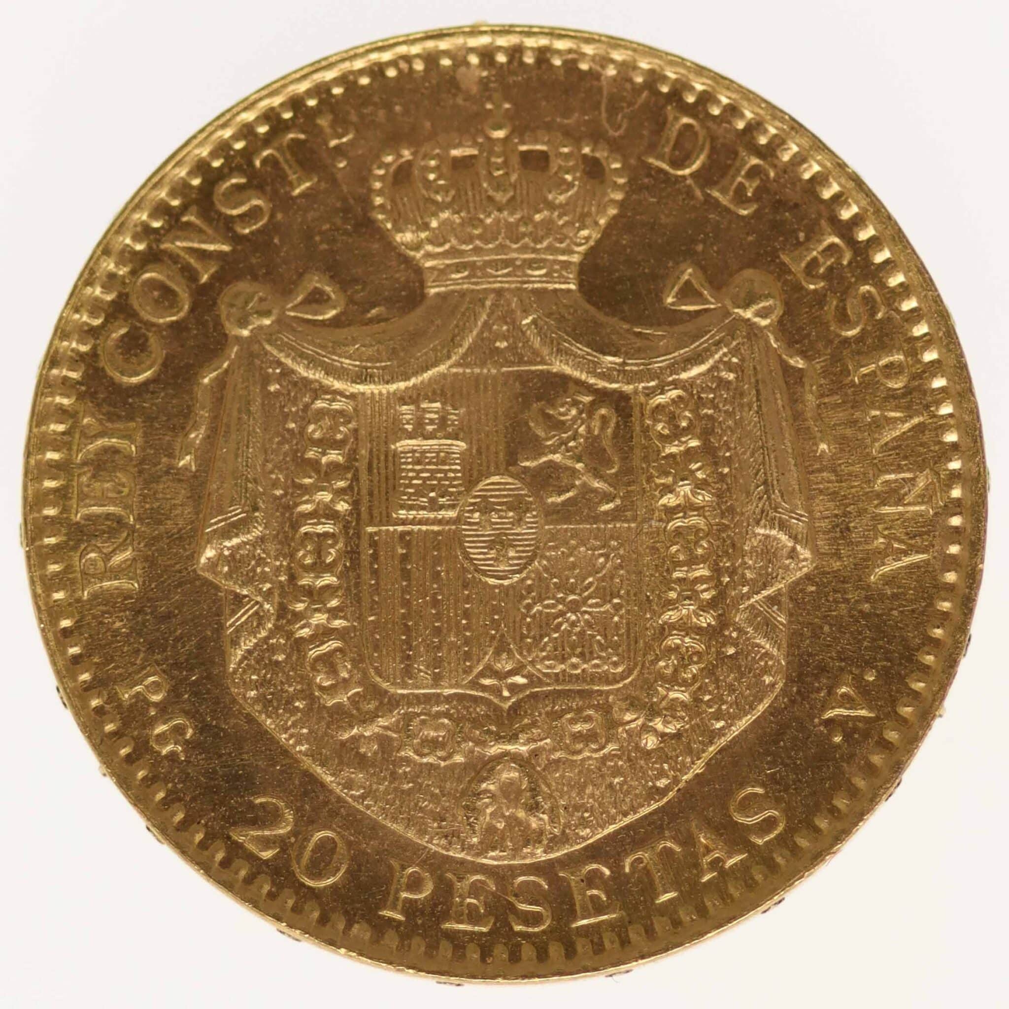 Spanien Alfonso XIII. 20 Pesetas 1887 / 19-62 NP spanien - Spanien Alfonso XIII. 20 Pesetas 1887 / 19-62 NP