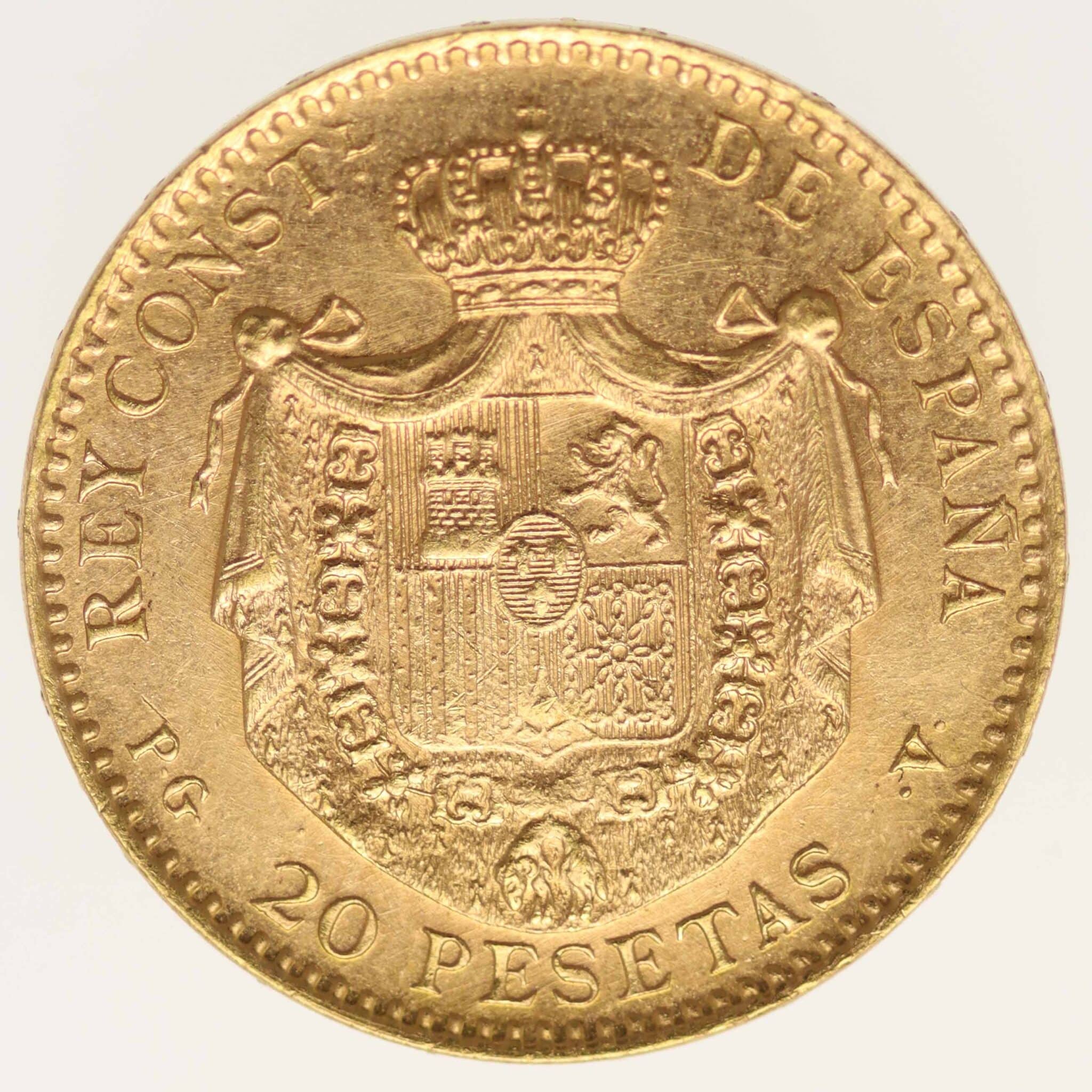 Spanien Alfonso XIII. 20 Pesetas 1896 / 19-61 spanien - Spanien Alfonso XIII. 20 Pesetas 1896 / 19-61