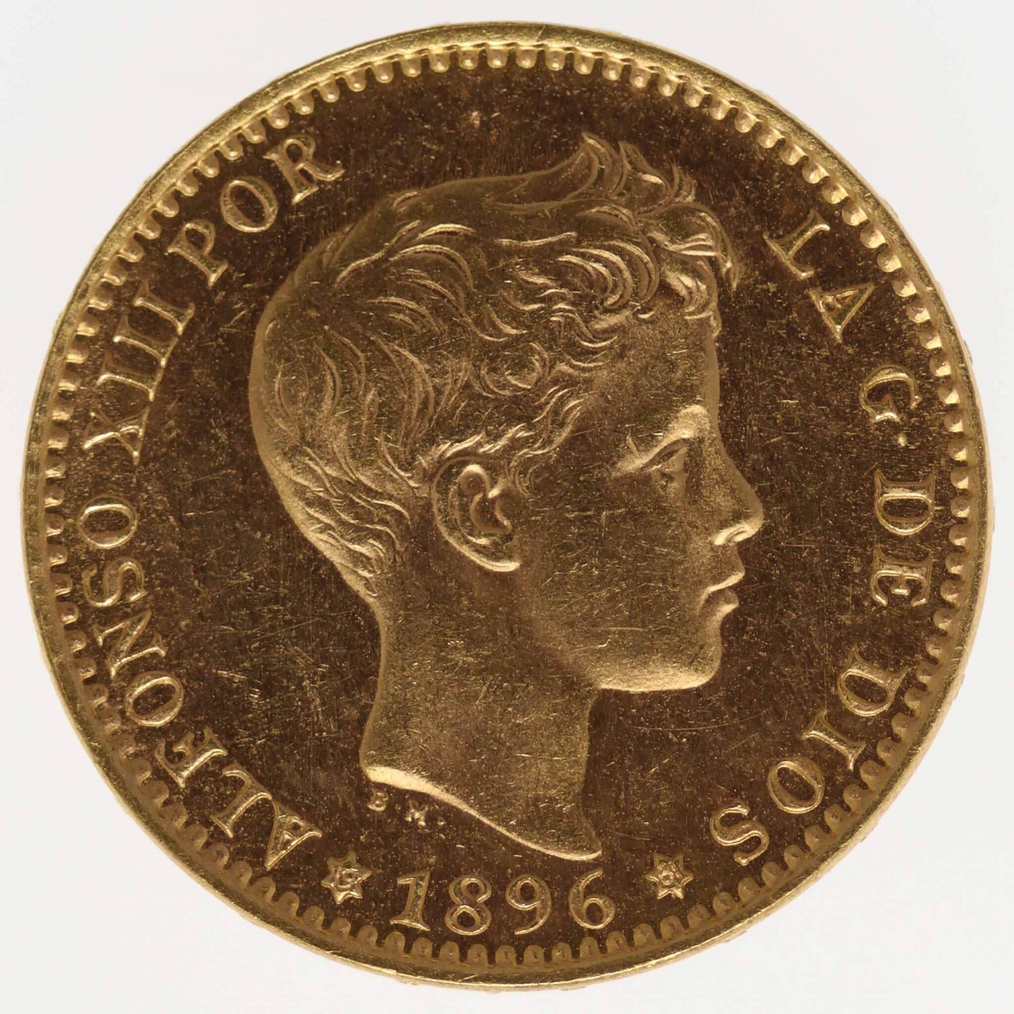 Spanien Alfonso XIII. 20 Pesetas 1896 / 19-61 spanien - Spanien Alfonso XIII. 20 Pesetas 1896 / 19-61