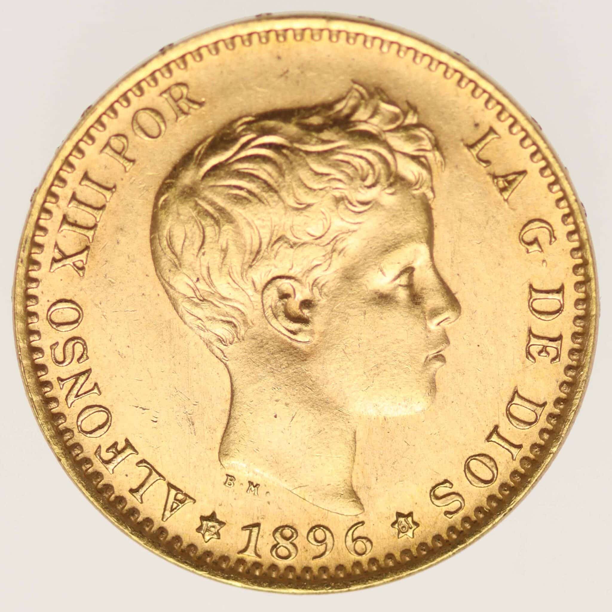 Spanien Alfonso XIII. 20 Pesetas 1896 / 19-61 spanien - Spanien Alfonso XIII. 20 Pesetas 1896 / 19-61
