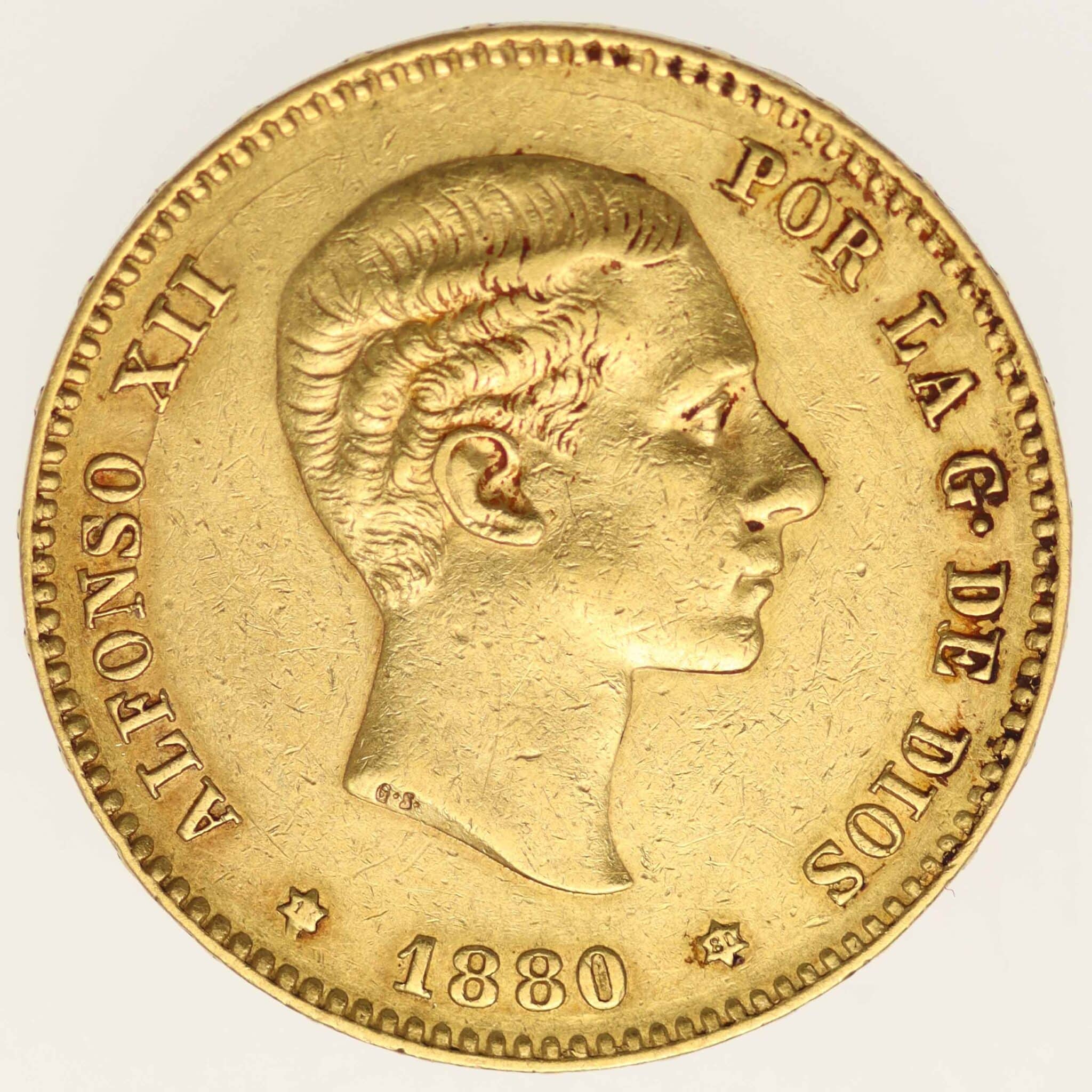 Spanien Alfonso XII. 25 Pesetas 1880 / 18-80 spanien - Spanien Alfonso XII. 25 Pesetas 1880 / 18-80