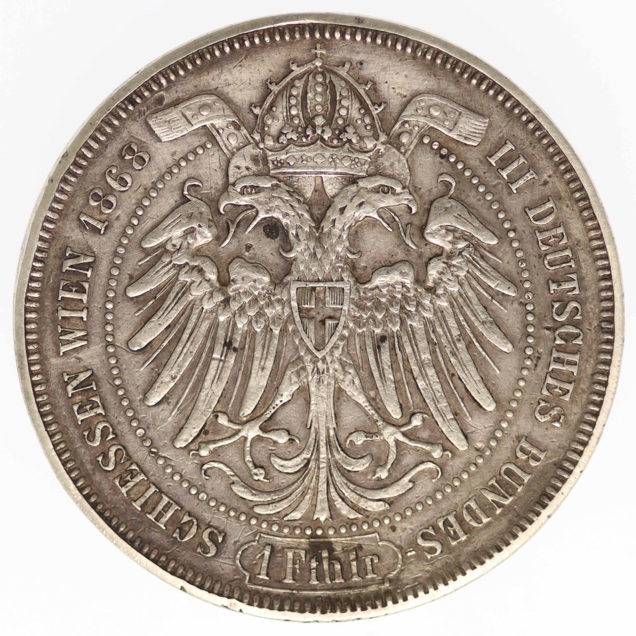 Österreich Kaiserreich Franz Joseph I. Feinthaler 1868 oesterreich-silbermuenzen-uebriges-europa - Österreich Kaiserreich Franz Joseph I. Feinthaler 1868