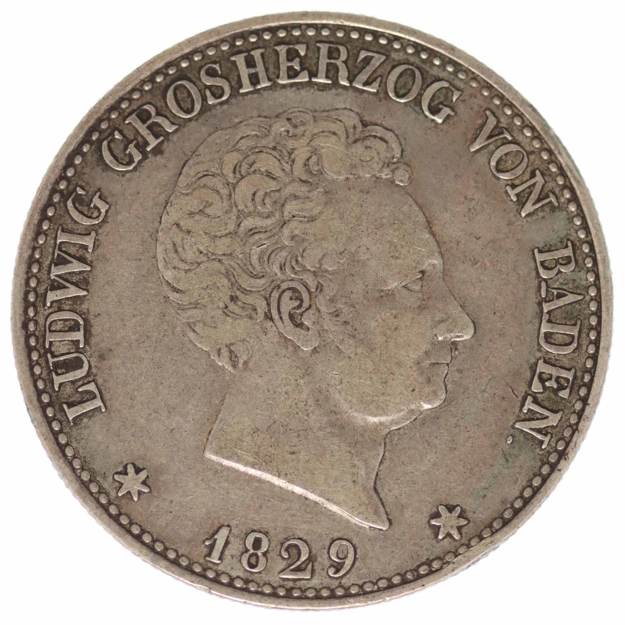 altdeutschland-deutsche-silbermuenzen - Baden Ludwig I. Taler zu 100 Kreuzern 1829