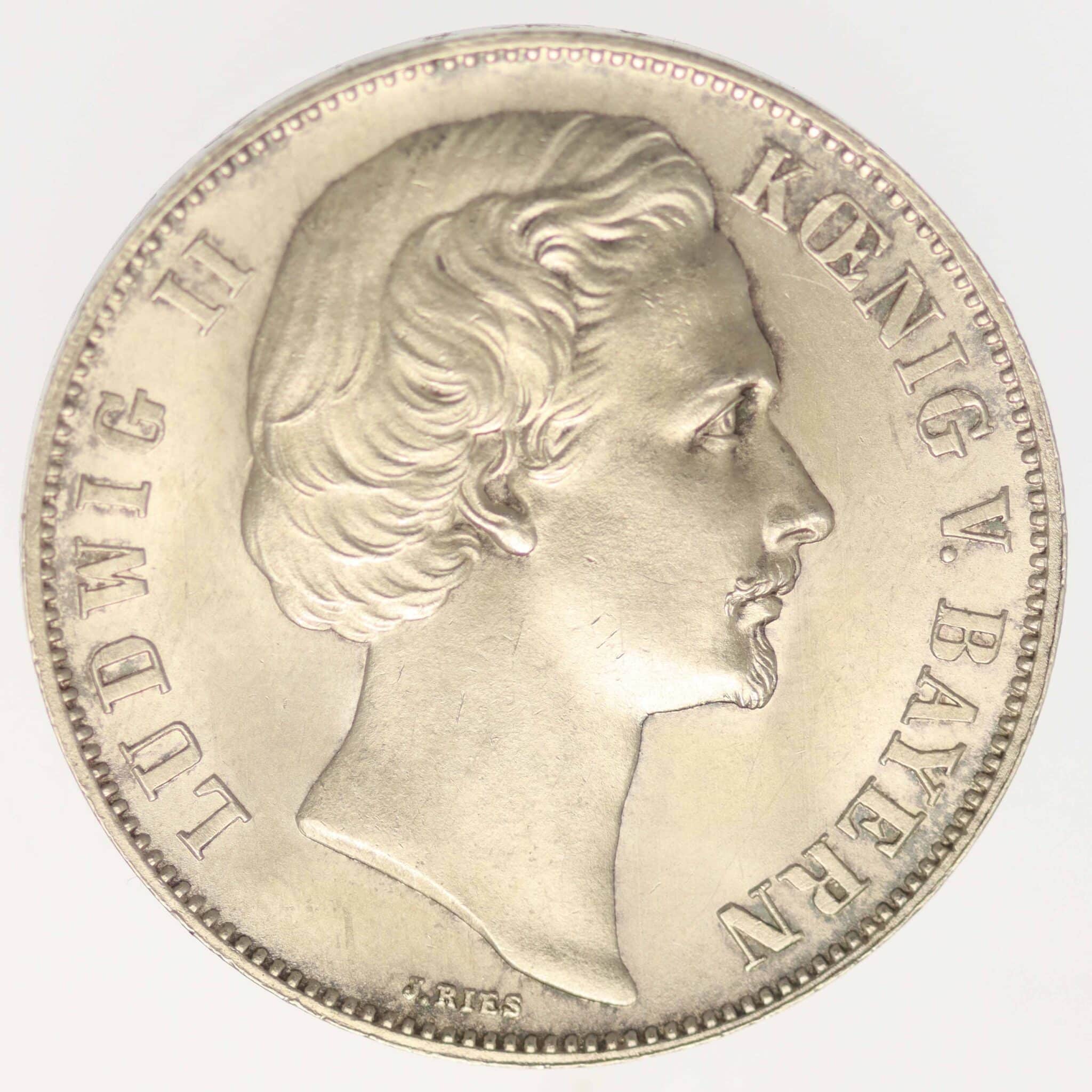 Bayern Ludwig II. Vereinstaler 1871 altdeutschland-deutsche-silbermuenzen - Bayern Ludwig II. Vereinstaler 1871
