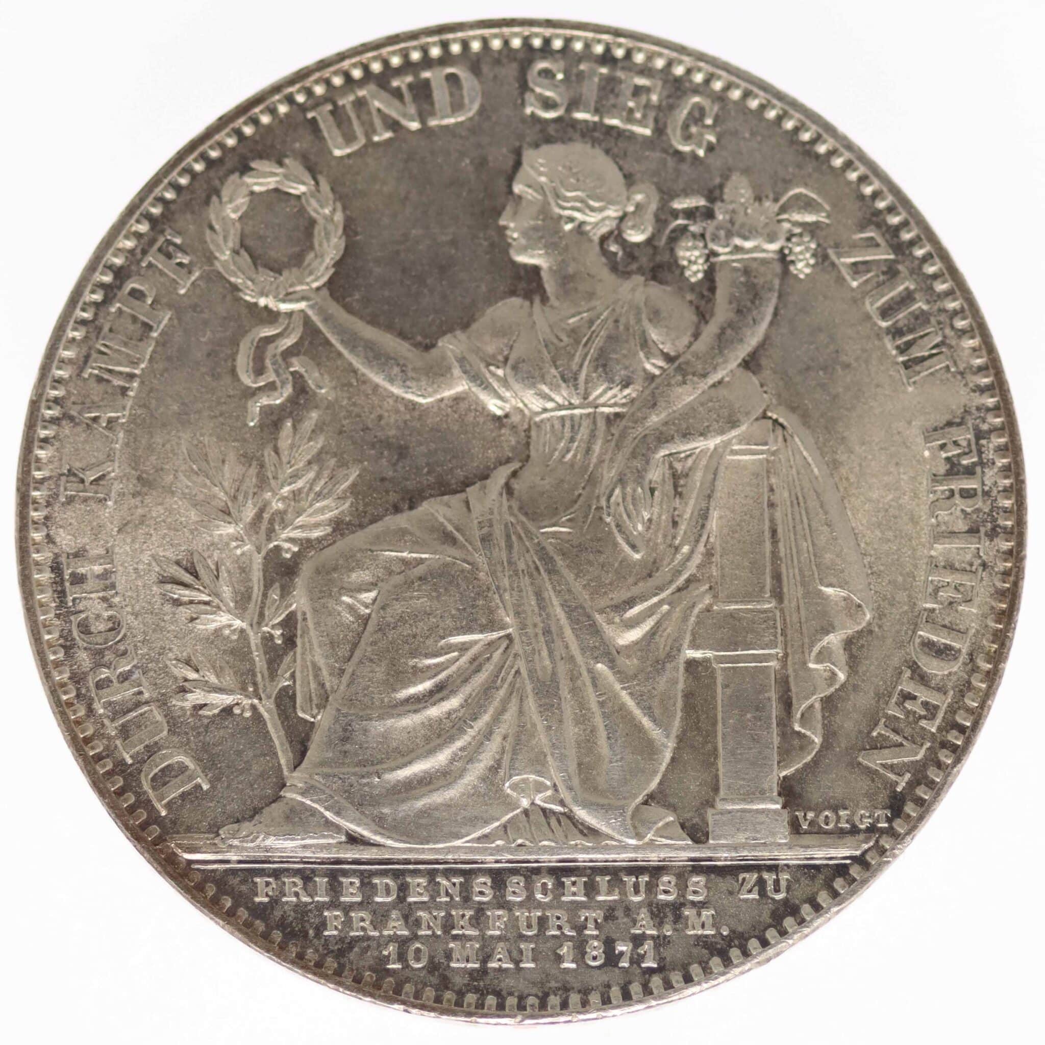 Bayern Ludwig II. Vereinstaler 1871 altdeutschland-deutsche-silbermuenzen - Bayern Ludwig II. Vereinstaler 1871