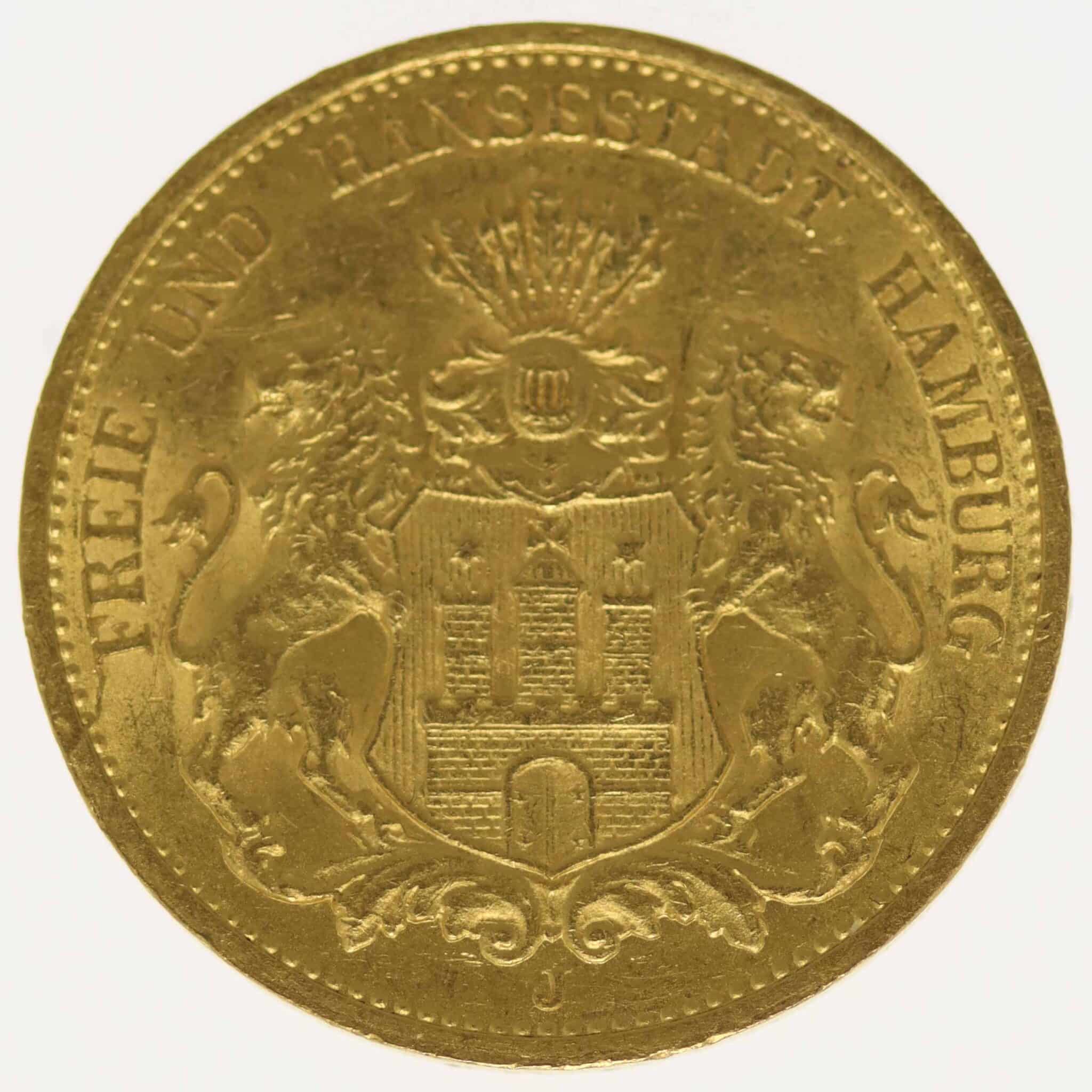 deutsches-kaiserreich-ab-1871 - Hamburg Stadtwappen 20 Mark 1875