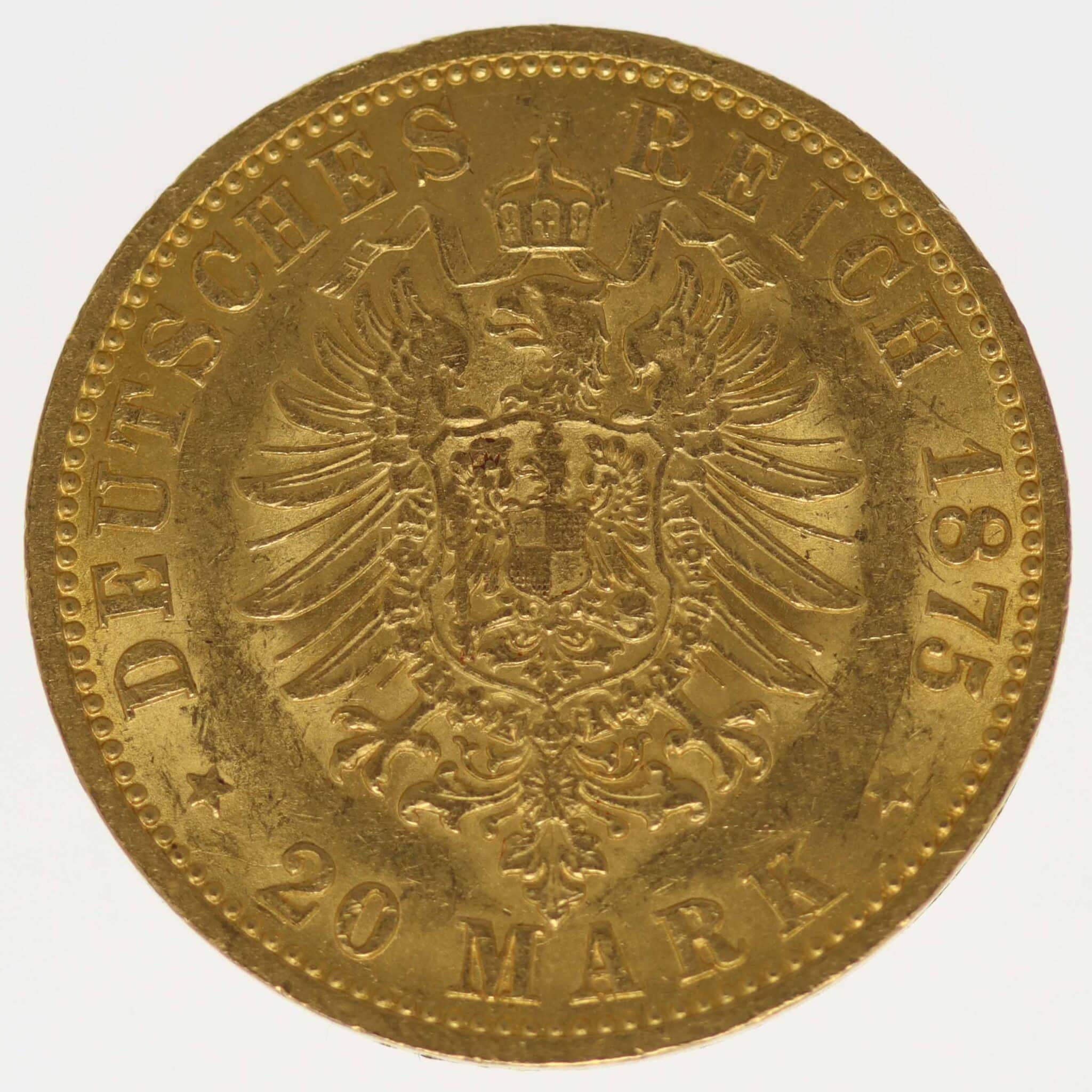 deutsches-kaiserreich-ab-1871 - Hamburg Stadtwappen 20 Mark 1875