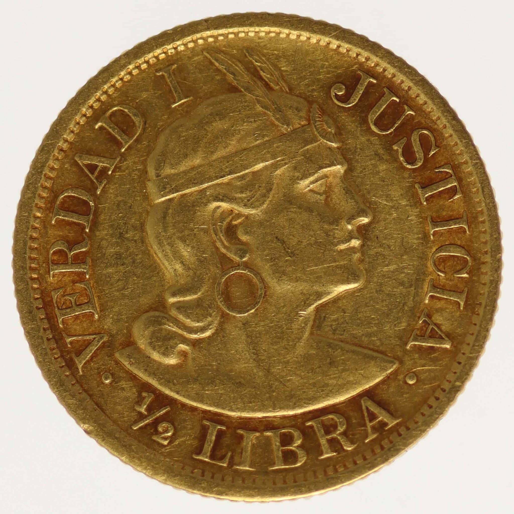 Peru 1/2 Libra 1908 peru - Peru 1/2 Libra 1908