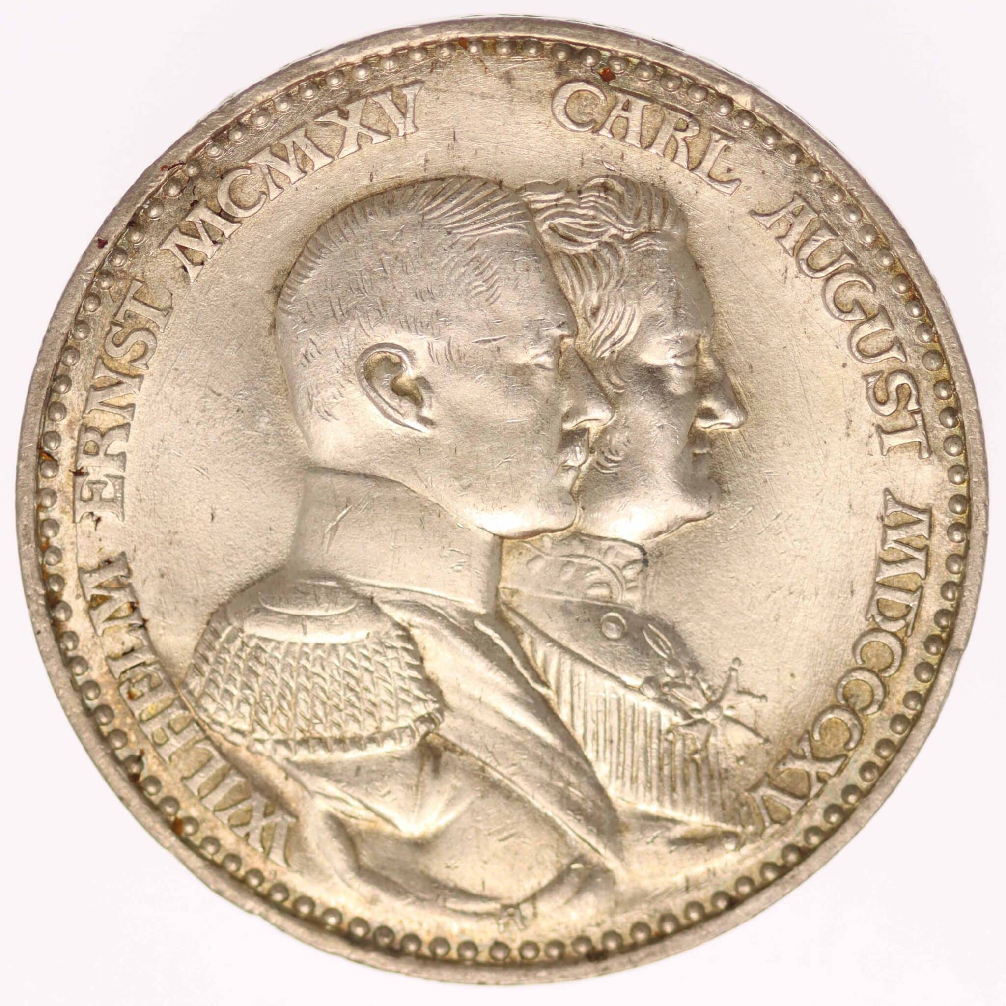 deutsches-kaiserreich-ab-1871-deutsche-silbermuenzen - Sachsen Weimar Eisenach Wilhelm Ernst 3 Mark 1915
