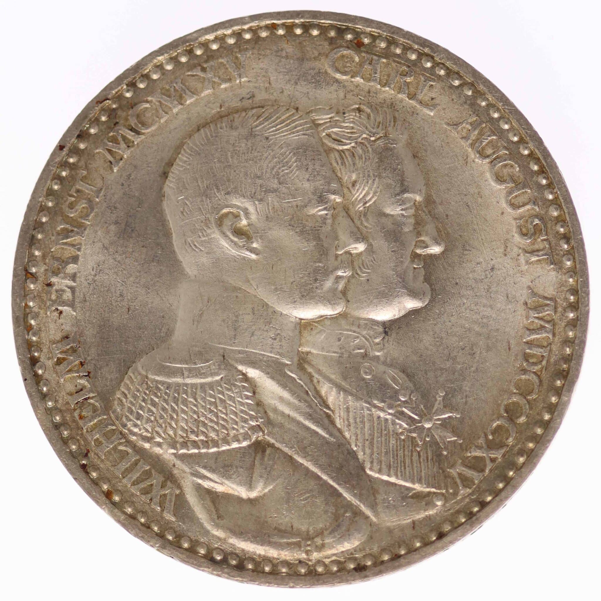 deutsches-kaiserreich-ab-1871-deutsche-silbermuenzen - Sachsen Weimar Eisenach Wilhelm Ernst 3 Mark 1915