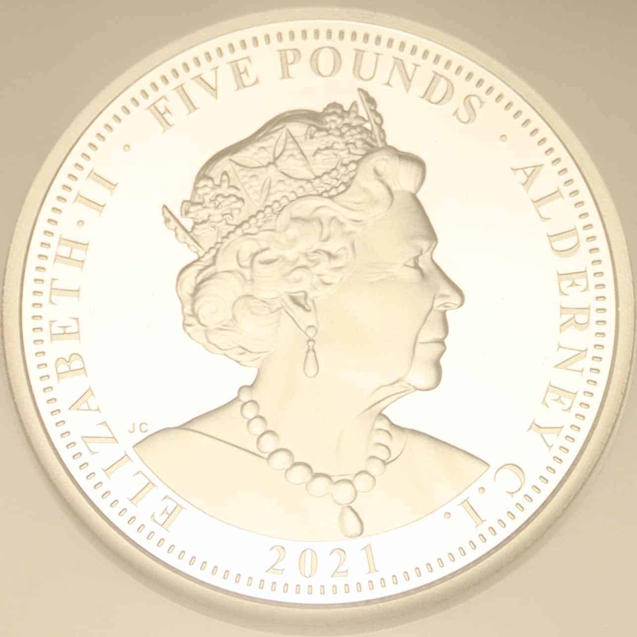 alderney - Alderney Elisabeth II. 5 Pounds 2021 2 OZ