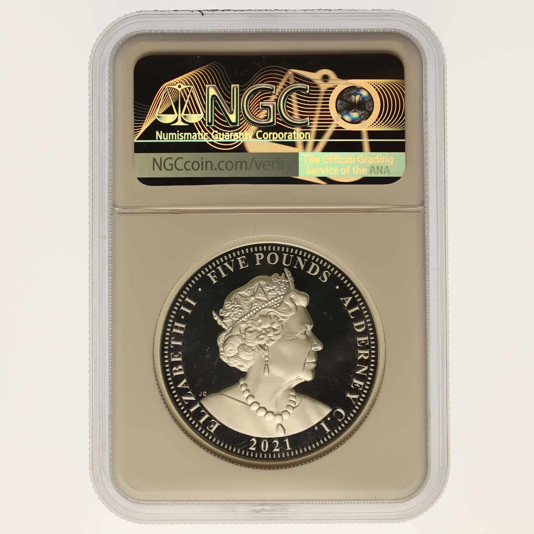 alderney - Alderney Elisabeth II. 5 Pounds 2021 2 OZ