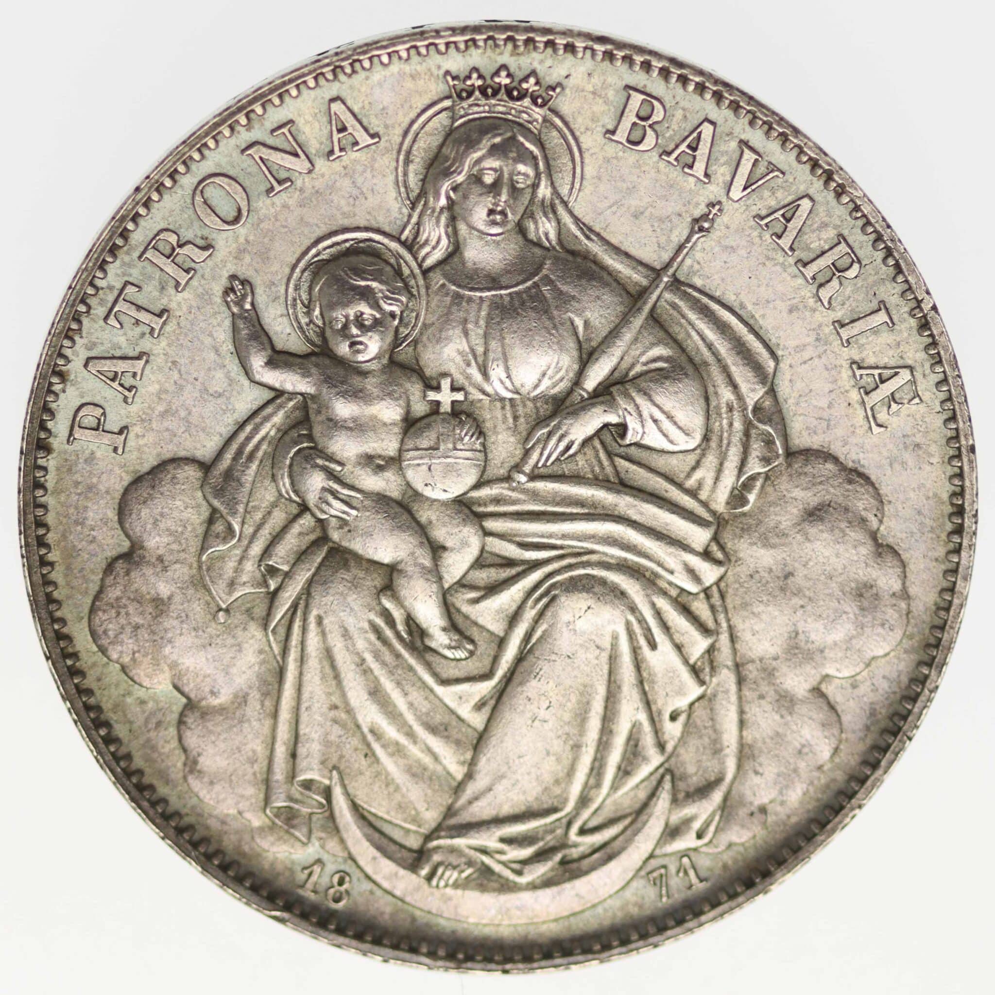altdeutschland-deutsche-silbermuenzen - Bayern Ludwig II. Vereinstaler 1871