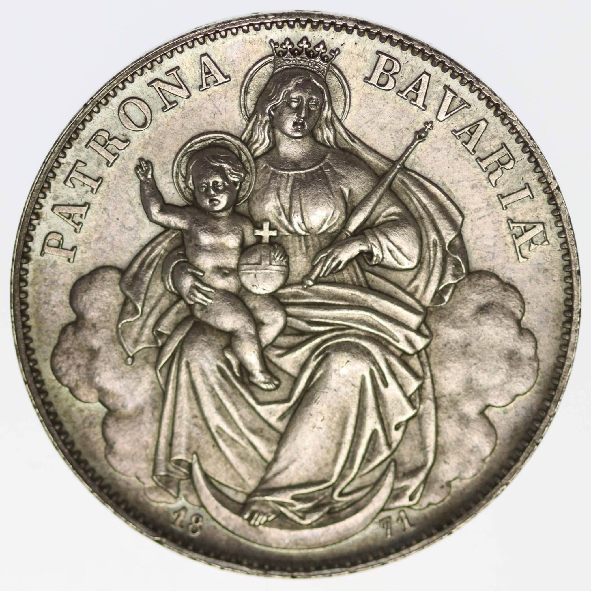 altdeutschland-deutsche-silbermuenzen - Bayern Ludwig II. Vereinstaler 1871