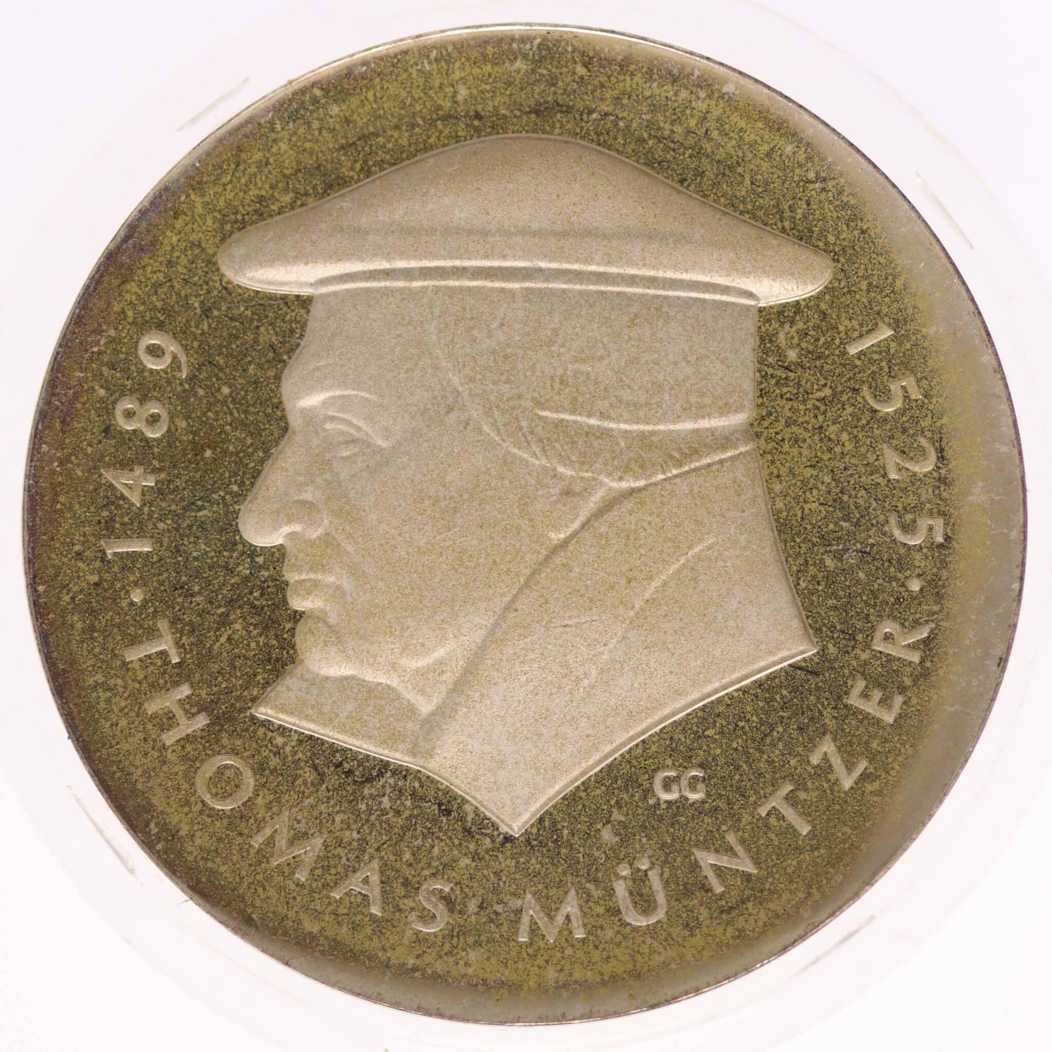 ddr-deutsche-silbermuenzen - DDR 20 Mark 1989 Thomas Müntzer