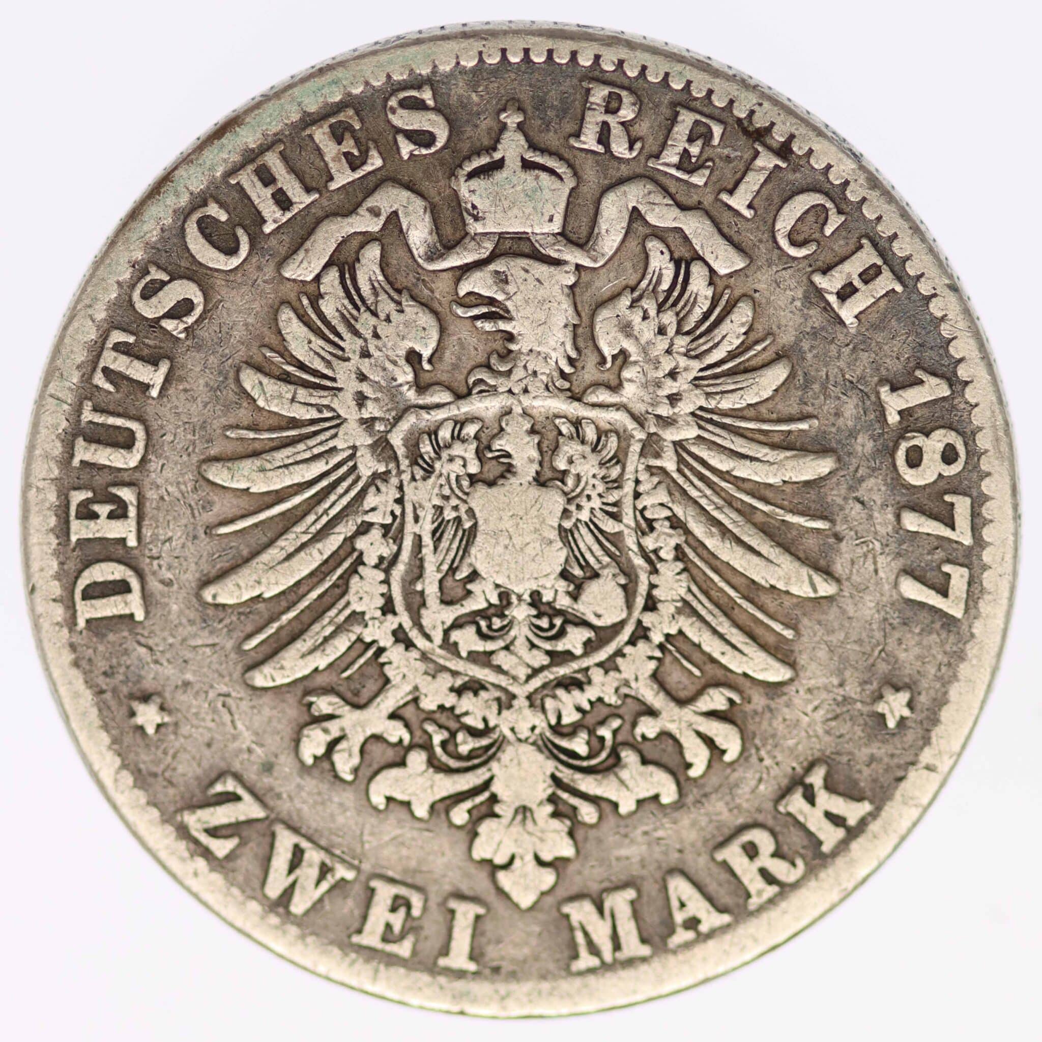 deutsches-kaiserreich-ab-1871-deutsche-silbermuenzen - Hessen Ludwig III. 2 Mark 1877