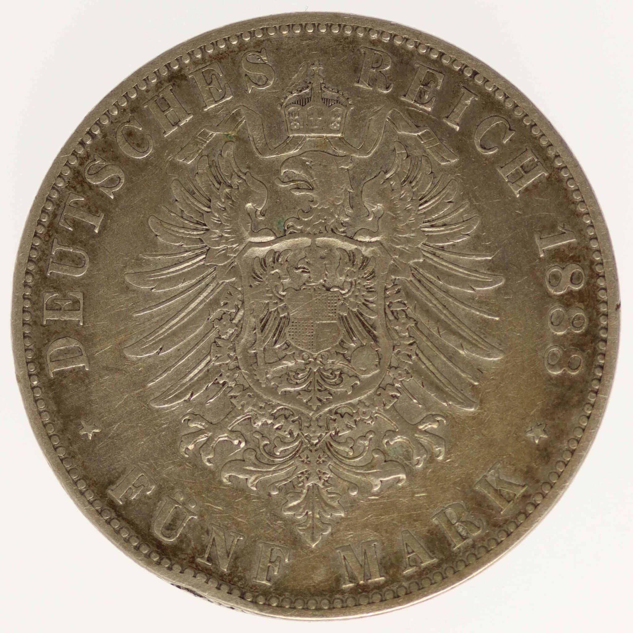 Hessen Ludwig IV. 5 Mark 1888 A deutsches-kaiserreich-ab-1871-deutsche-silbermuenzen - Hessen Ludwig IV. 5 Mark 1888 A