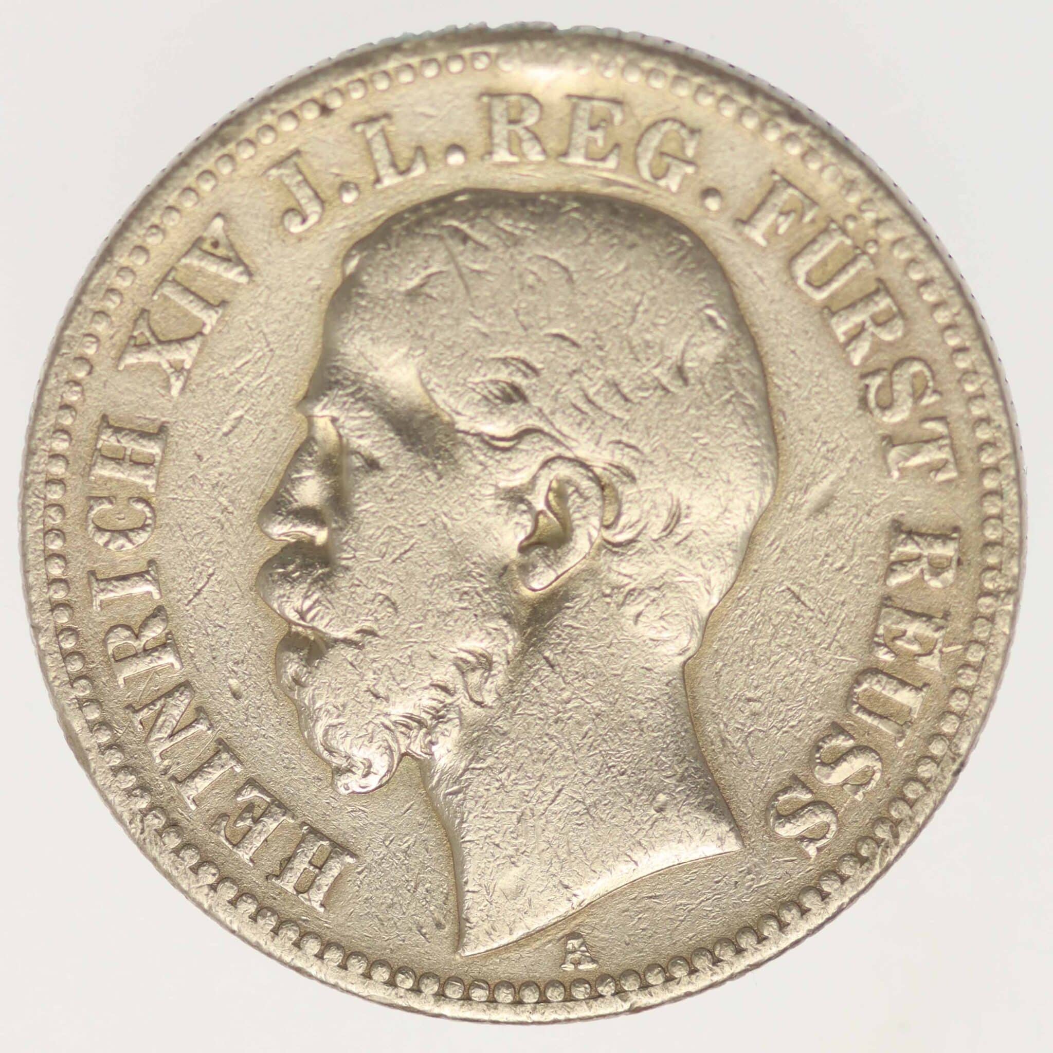 deutsches-kaiserreich-ab-1871-deutsche-silbermuenzen - Reuss jüngere Linie Heinrich XIV. 2 Mark 1884 A