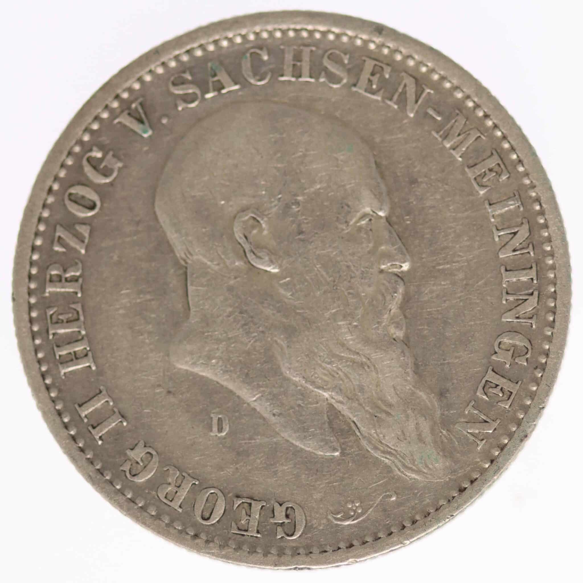 deutsches-kaiserreich-ab-1871-deutsche-silbermuenzen - Sachsen Meiningen Georg II. 2 Mark 1901