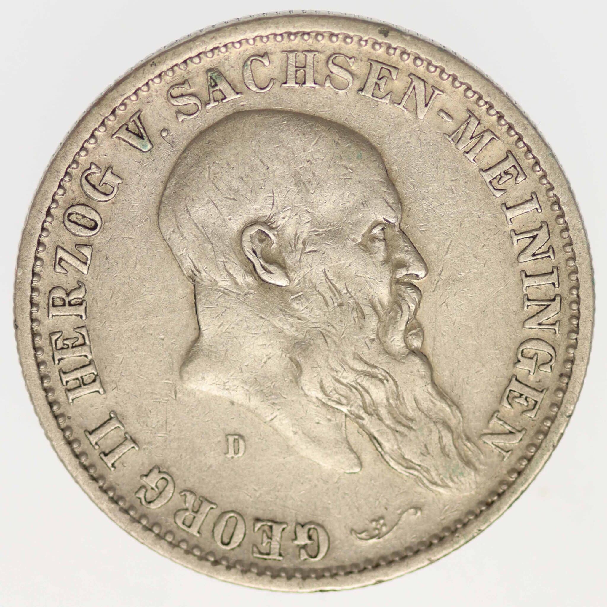 Sachsen Meiningen Georg II. 2 Mark 1901 deutsches-kaiserreich-ab-1871-deutsche-silbermuenzen - Sachsen Meiningen Georg II. 2 Mark 1901