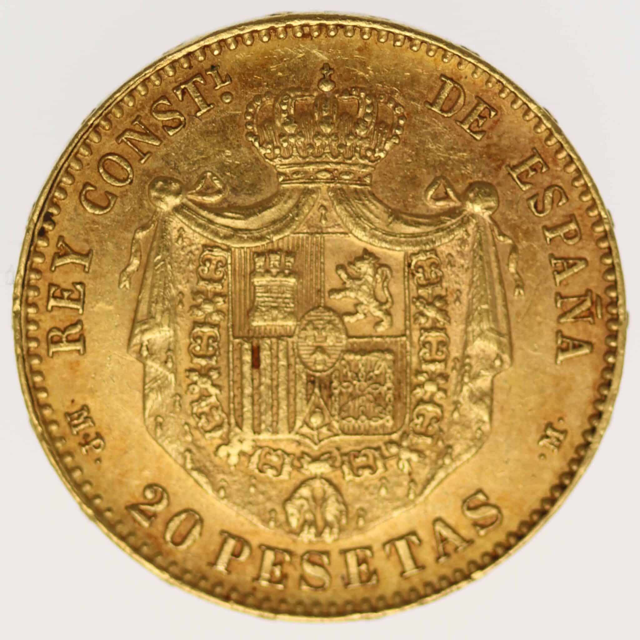 spanien - Spanien Alfonso XIII. 20 Pesetas 1890 / 18-90