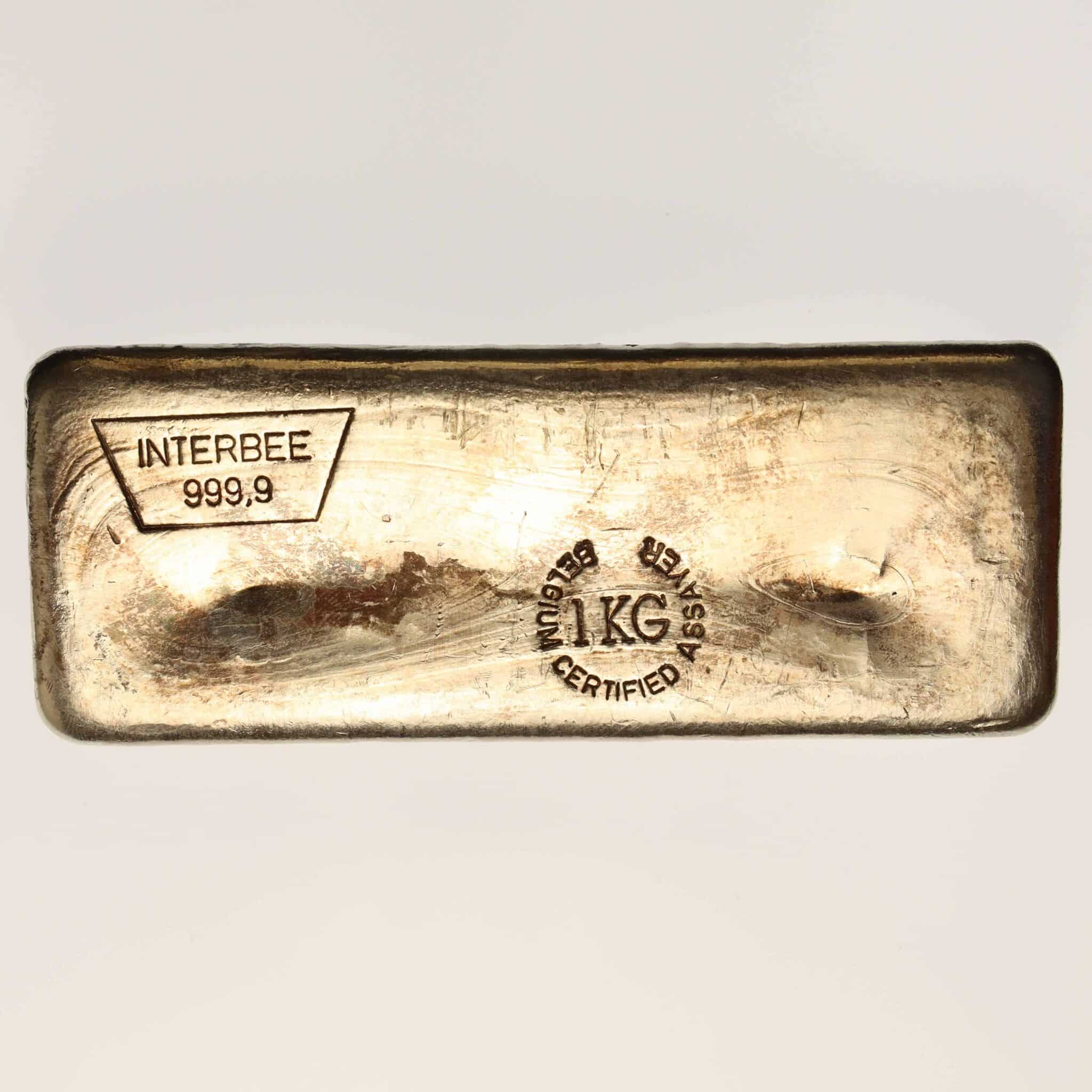 silberbarren - Silberbarren 1 Kilogramm Interbee