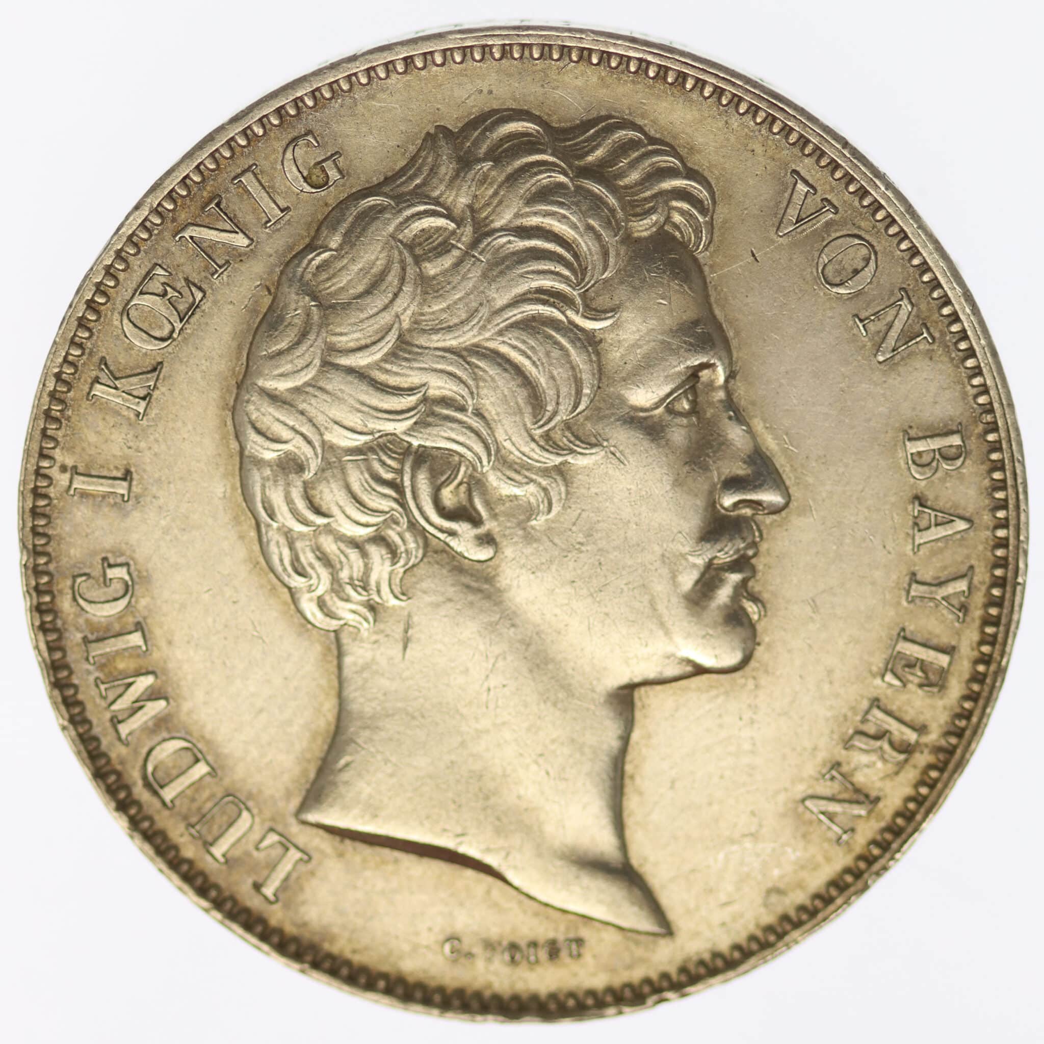 Bayern Ludwig I. Doppeltaler 1837 altdeutschland-deutsche-silbermuenzen - Bayern Ludwig I. Doppeltaler 1837