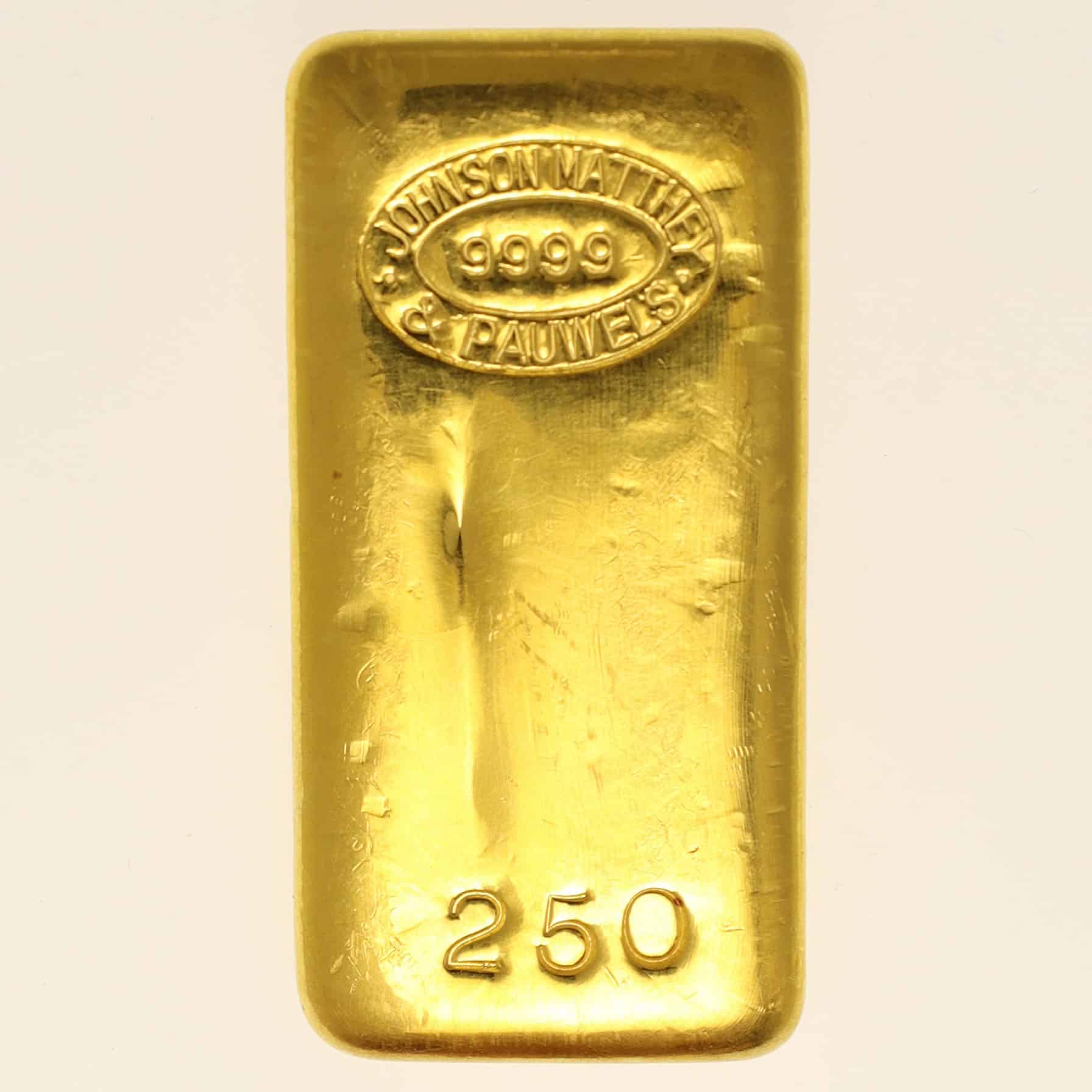 goldbarren - Goldbarren 250 Gramm Johnson Matthey & Pauwels