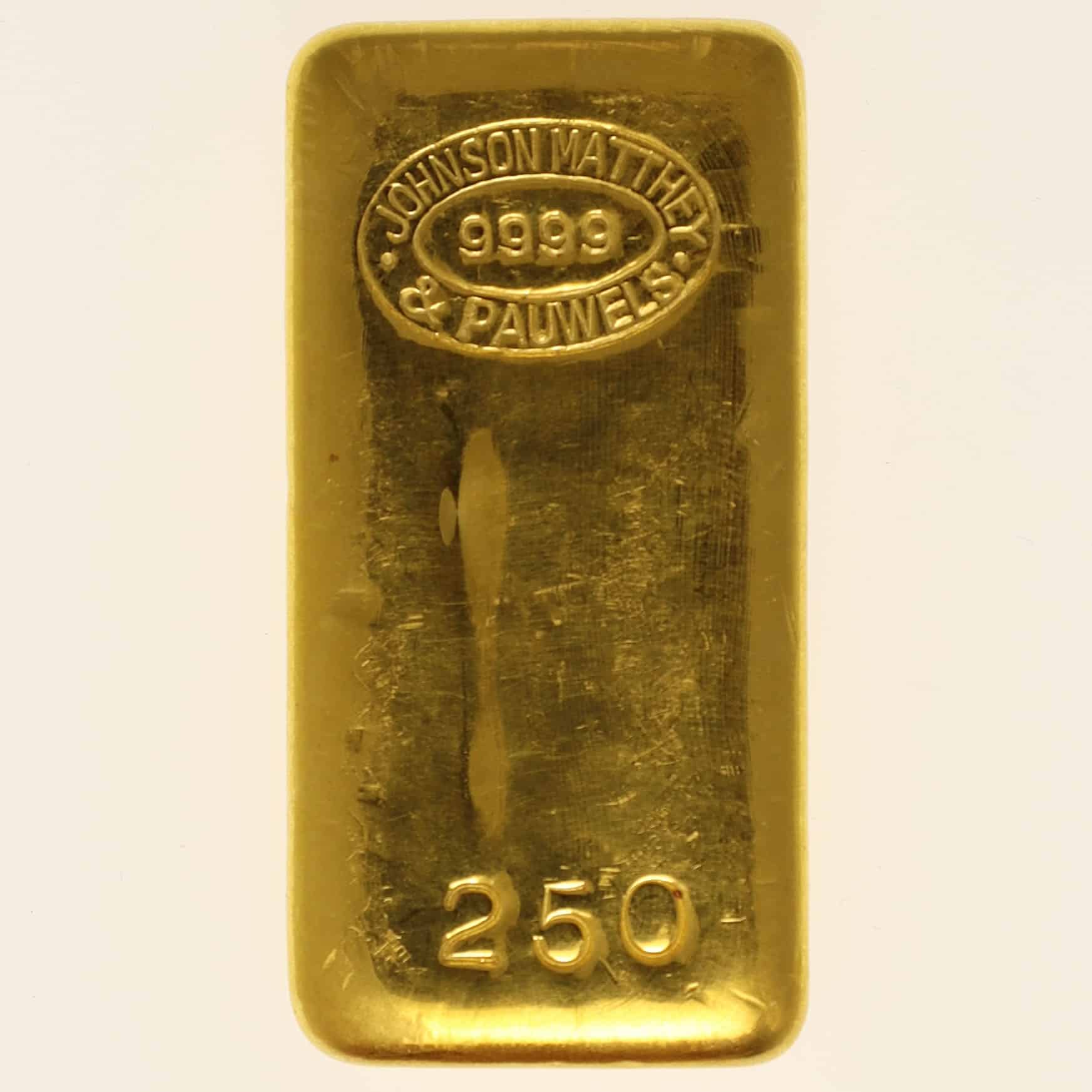 goldbarren - Goldbarren 250 Gramm Johnson Matthey & Pauwels