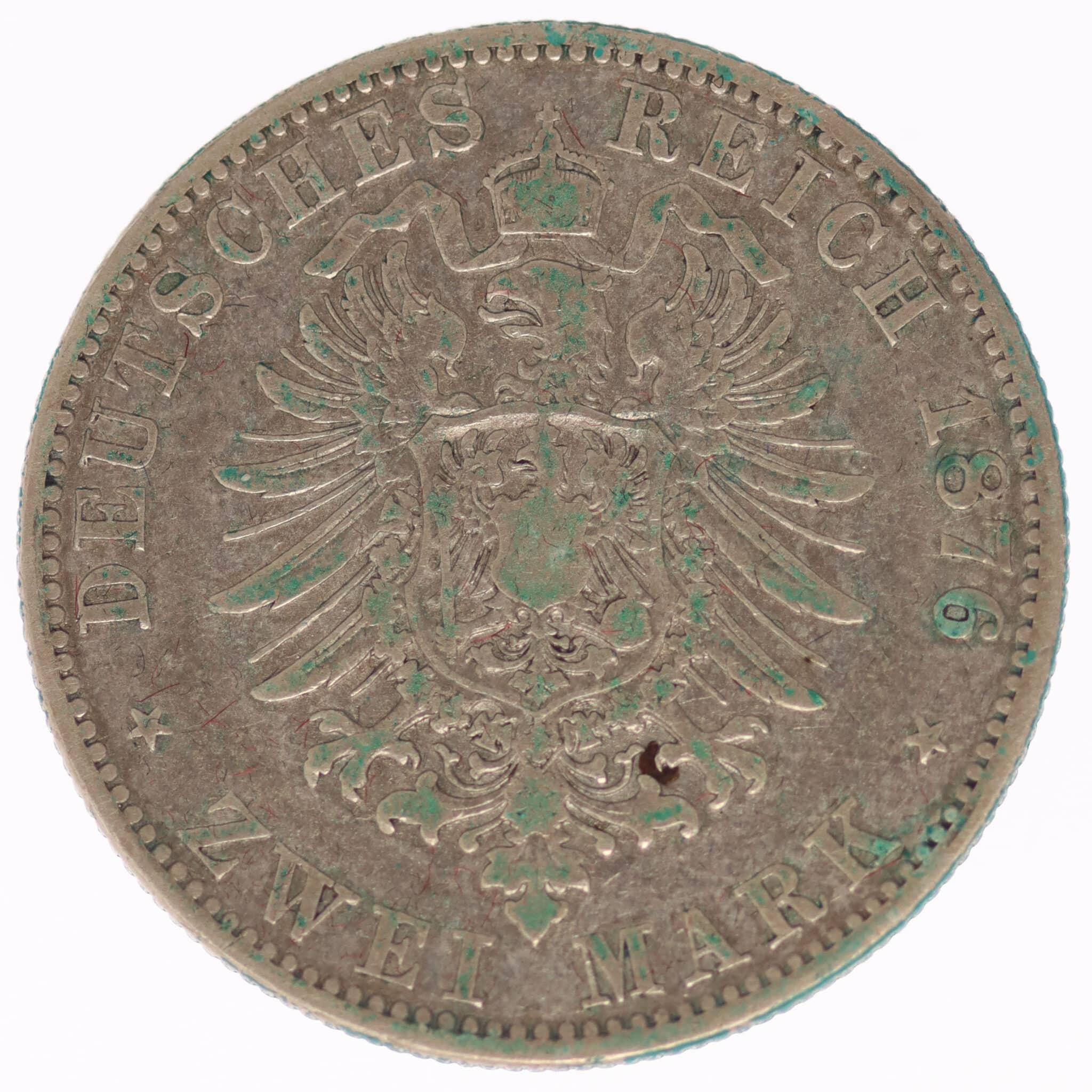 Mecklenburg Schwerin Friedrich Franz II. 2 Mark 1876 altdeutschland-deutsche-silbermuenzen - Mecklenburg Schwerin Friedrich Franz II. 2 Mark 1876