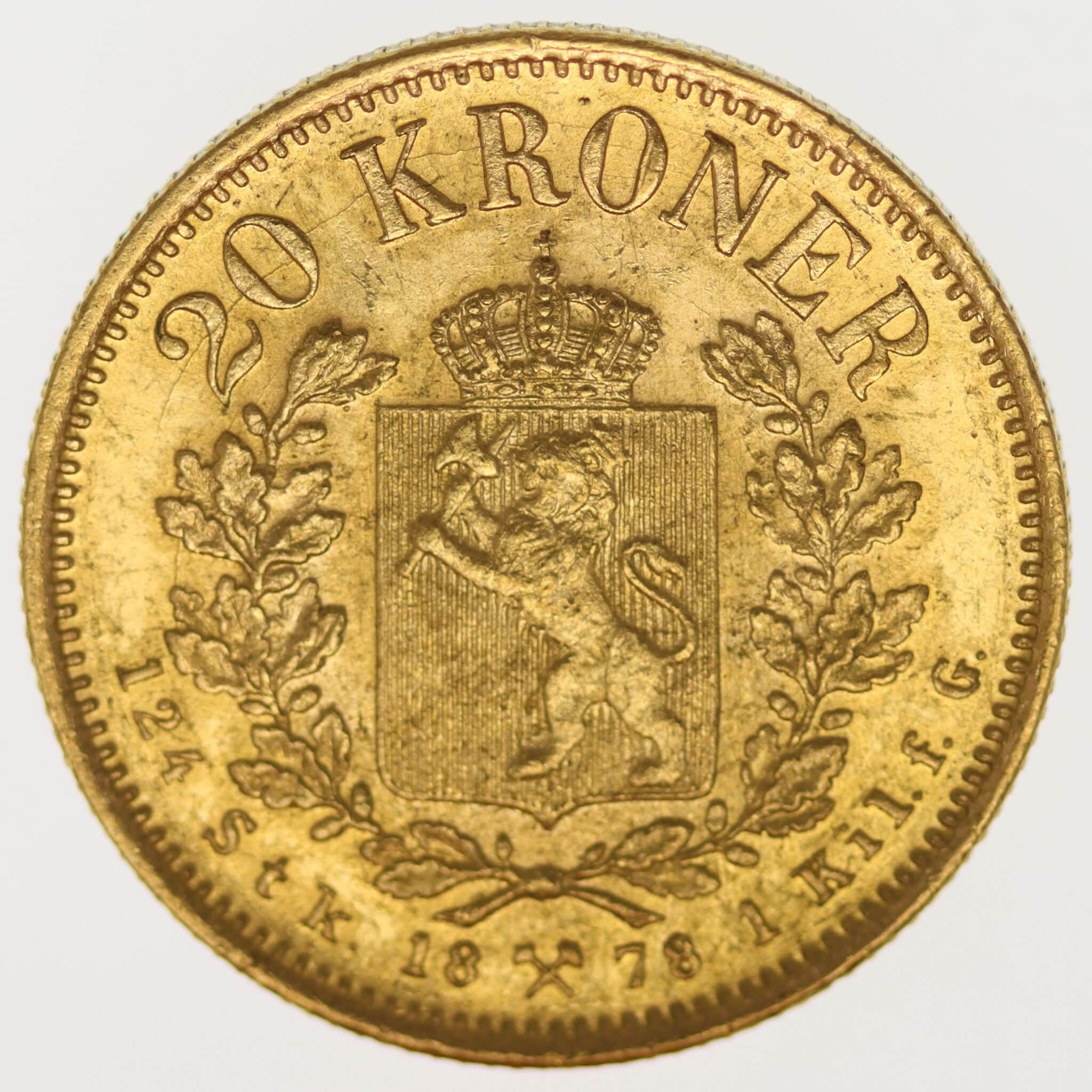 norwegen - Norwegen Oskar II. 20 Kronen 1878