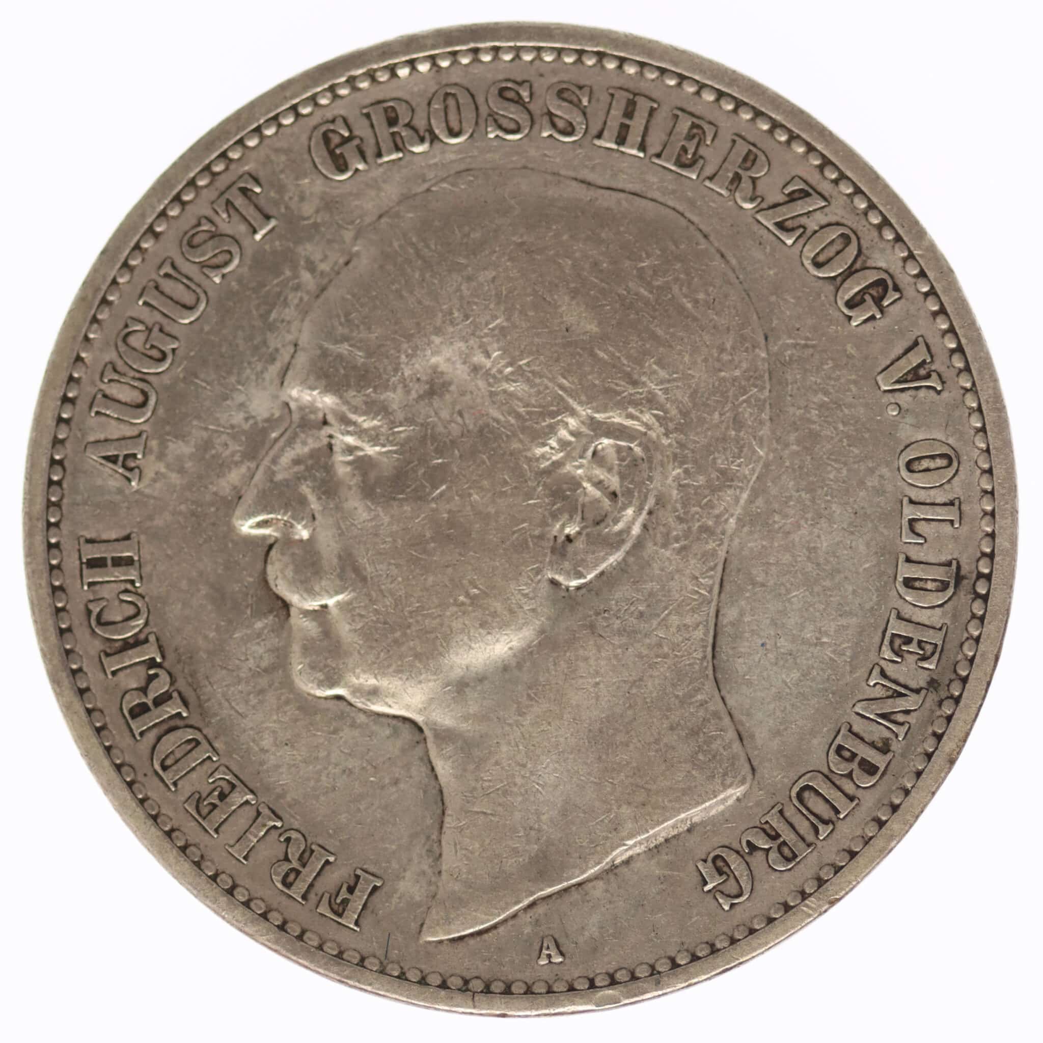 deutsches-kaiserreich-ab-1871-deutsche-silbermuenzen - Oldenburg Friedrich August 5 Mark 1901