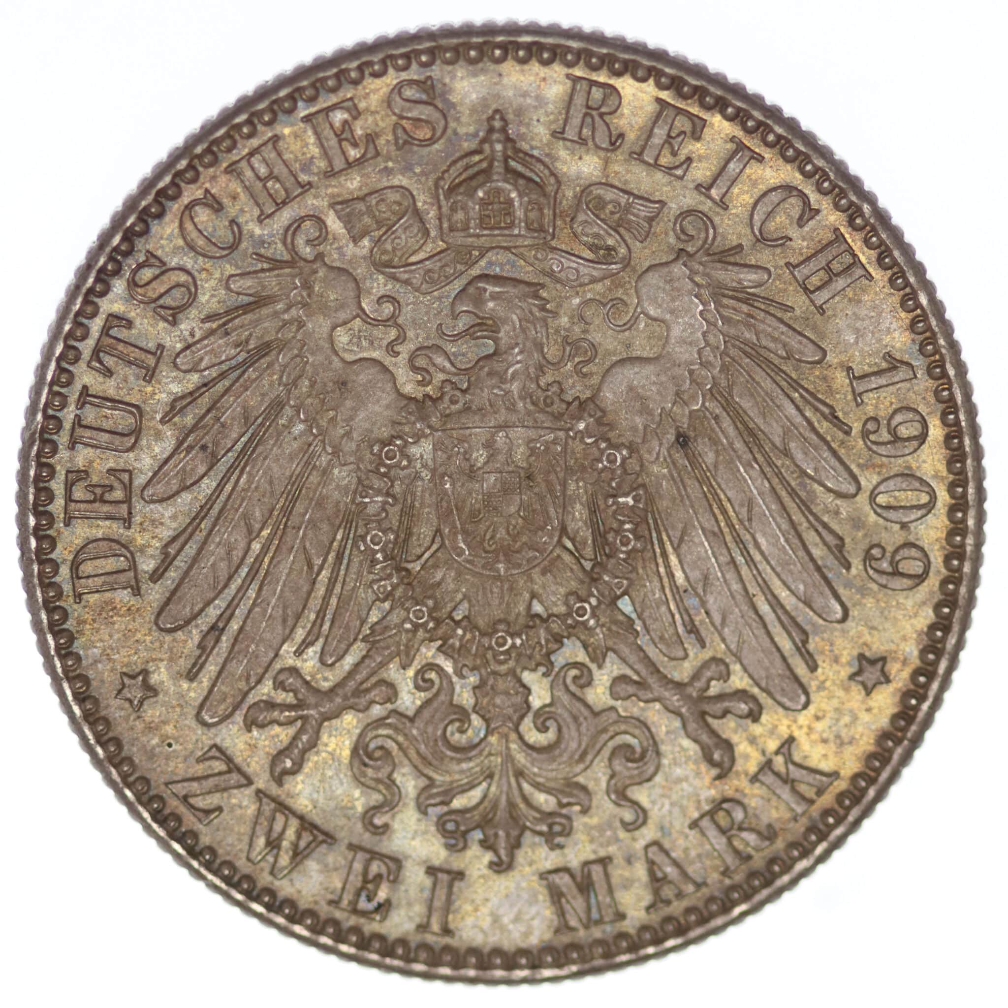 deutsches-kaiserreich-ab-1871-deutsche-silbermuenzen - Sachsen Friedrich August 2 Mark 1909