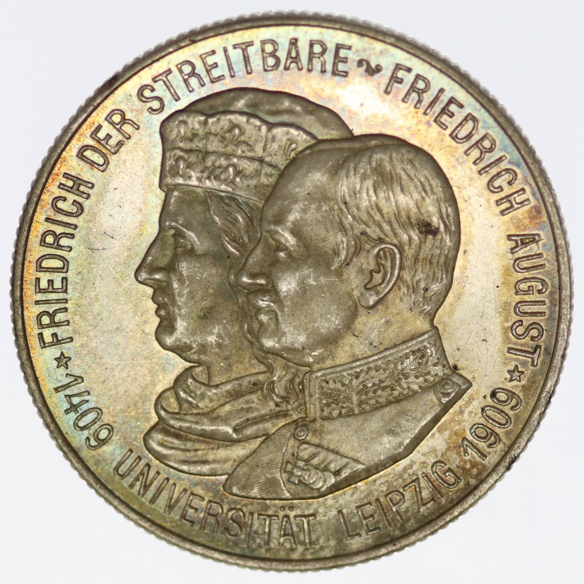 deutsches-kaiserreich-ab-1871-deutsche-silbermuenzen - Sachsen Friedrich August 2 Mark 1909