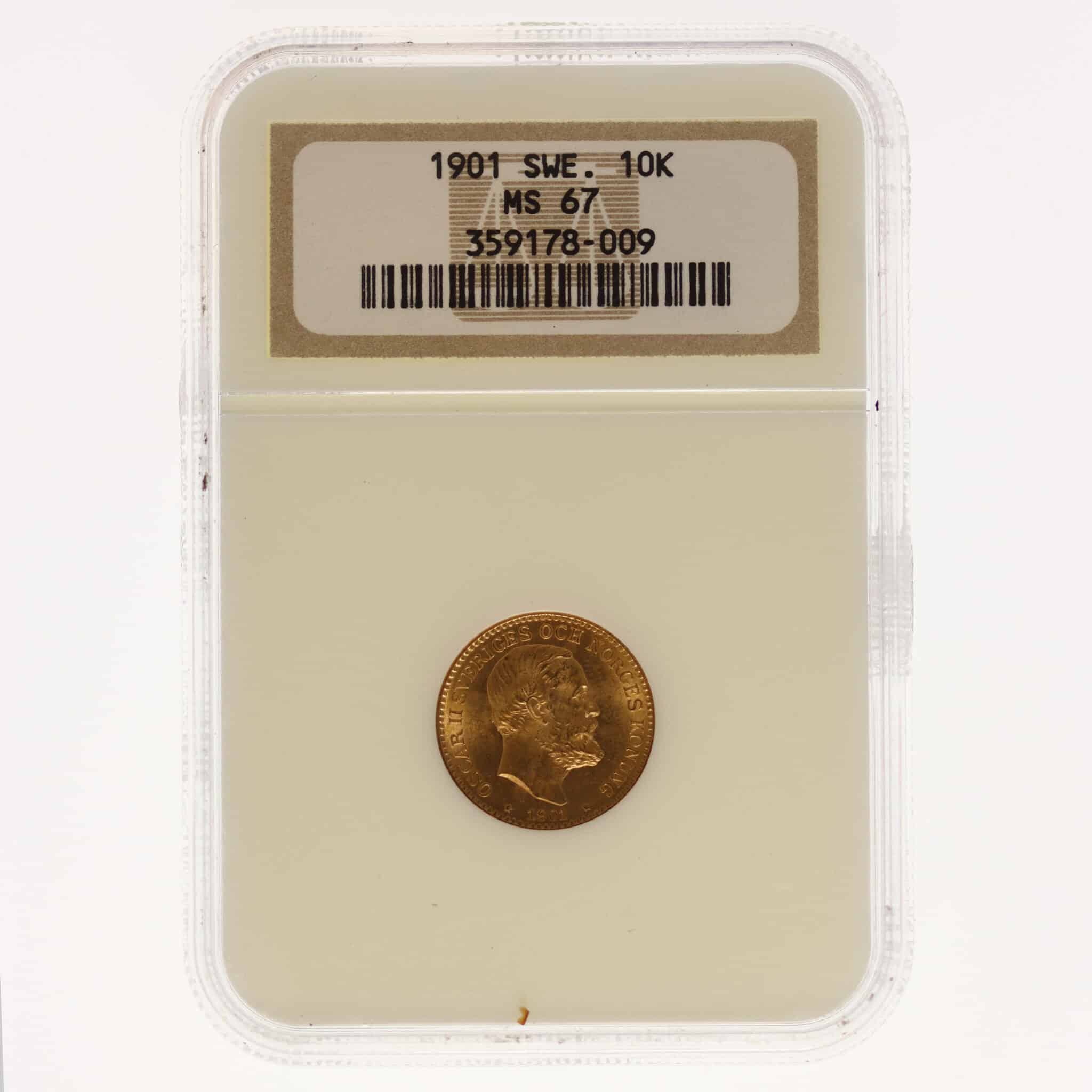 Schweden Oskar II. 10 Kronen 1901 schweden - Schweden Oskar II. 10 Kronen 1901