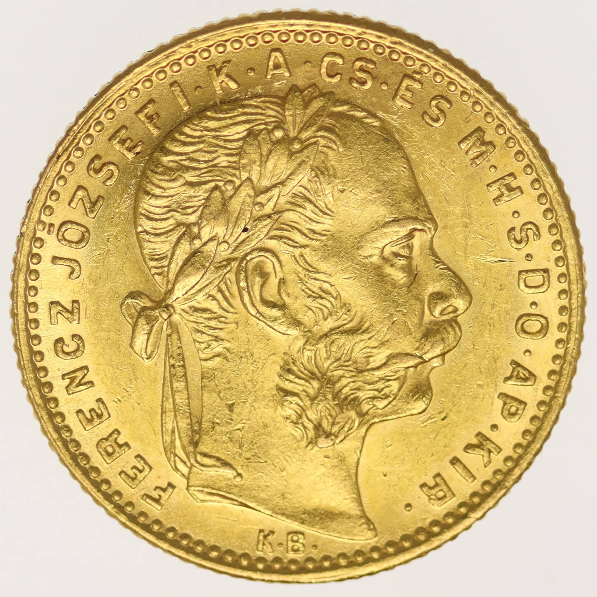 Österreich Kaiserreich Franz Joseph I. 8 Forint 1882 KB ungarn, oesterreich - Österreich Kaiserreich Franz Joseph I. 8 Forint 1882 KB