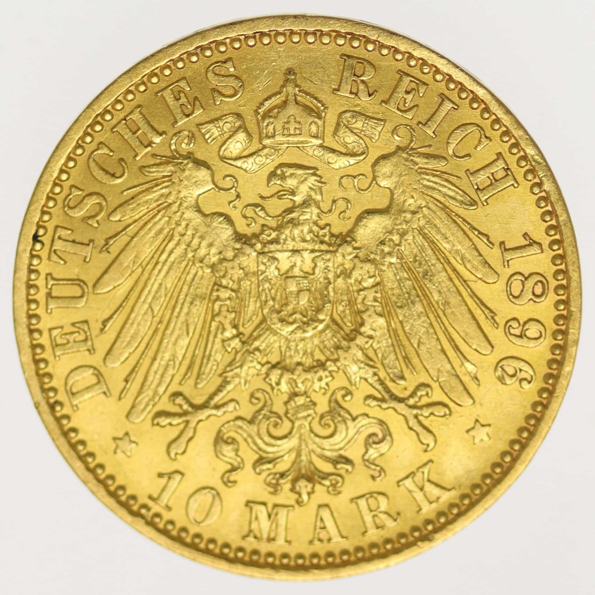 deutsches-kaiserreich-ab-1871 - Anhalt Friedrich I. 10 Mark 1896