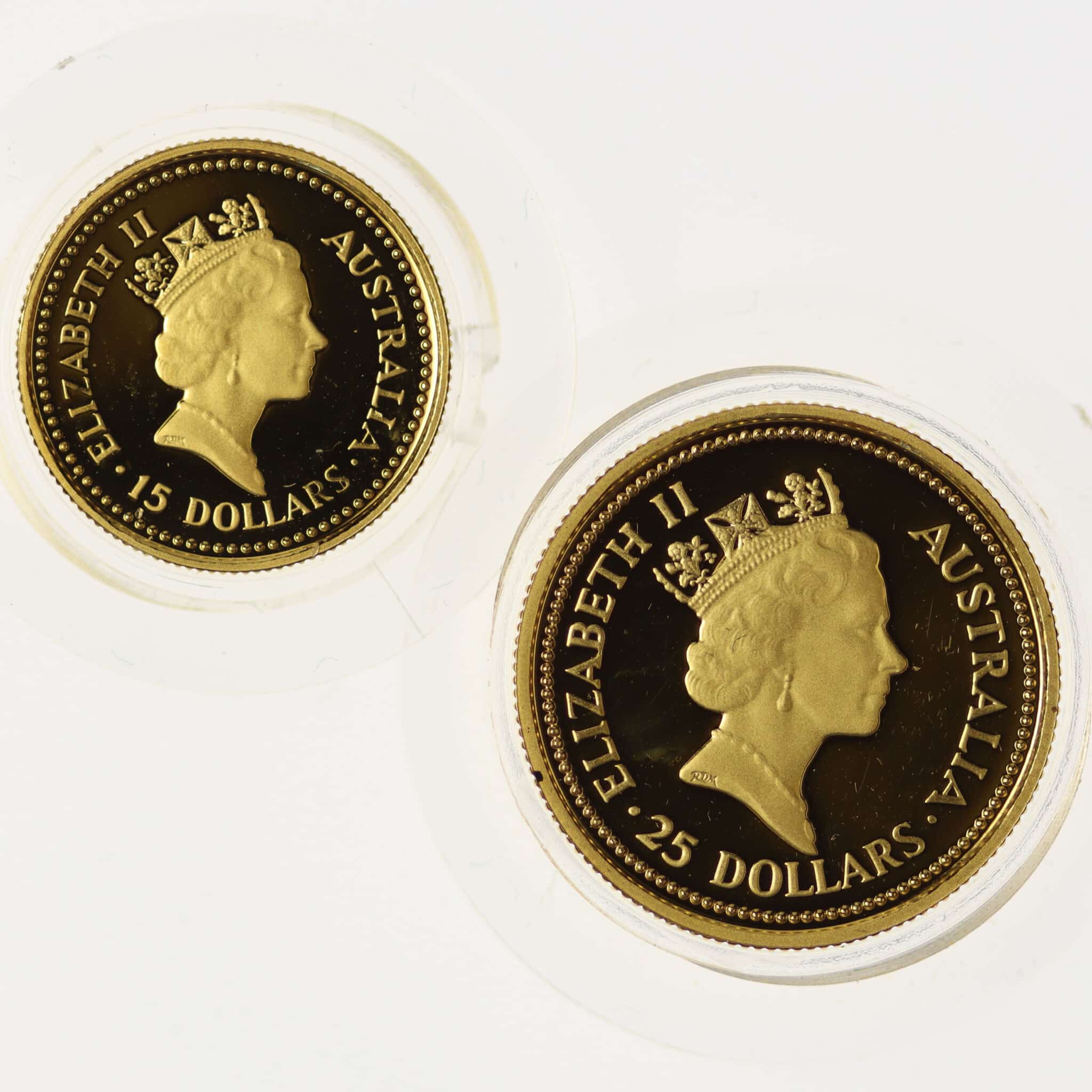 Australien 15 Dollars + 25 Dollars 1988 Australian Nugget australien - Australien 15 Dollars + 25 Dollars 1988 Australian Nugget