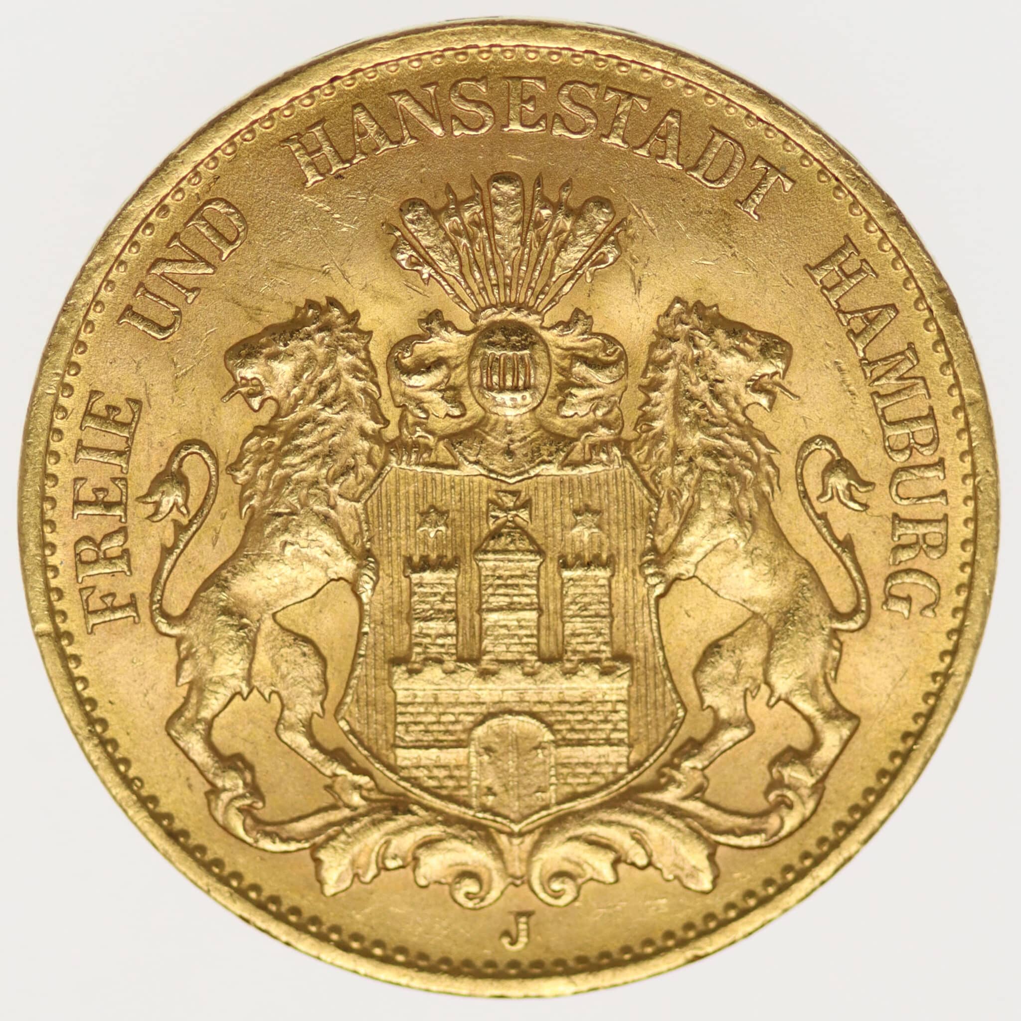 deutsches-kaiserreich-ab-1871 - Hamburg Stadtwappen 20 Mark 1913 J