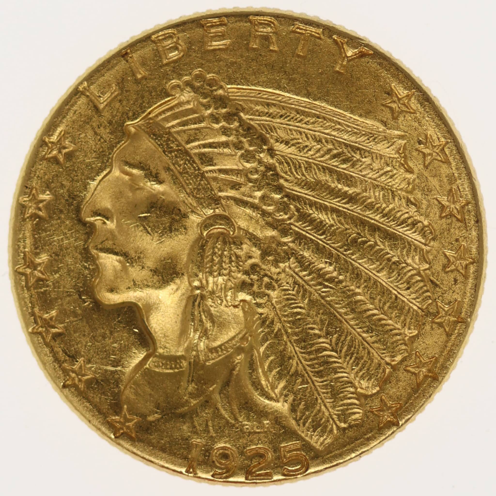 usa - USA 2,5 Dollars 1925 D Indianer