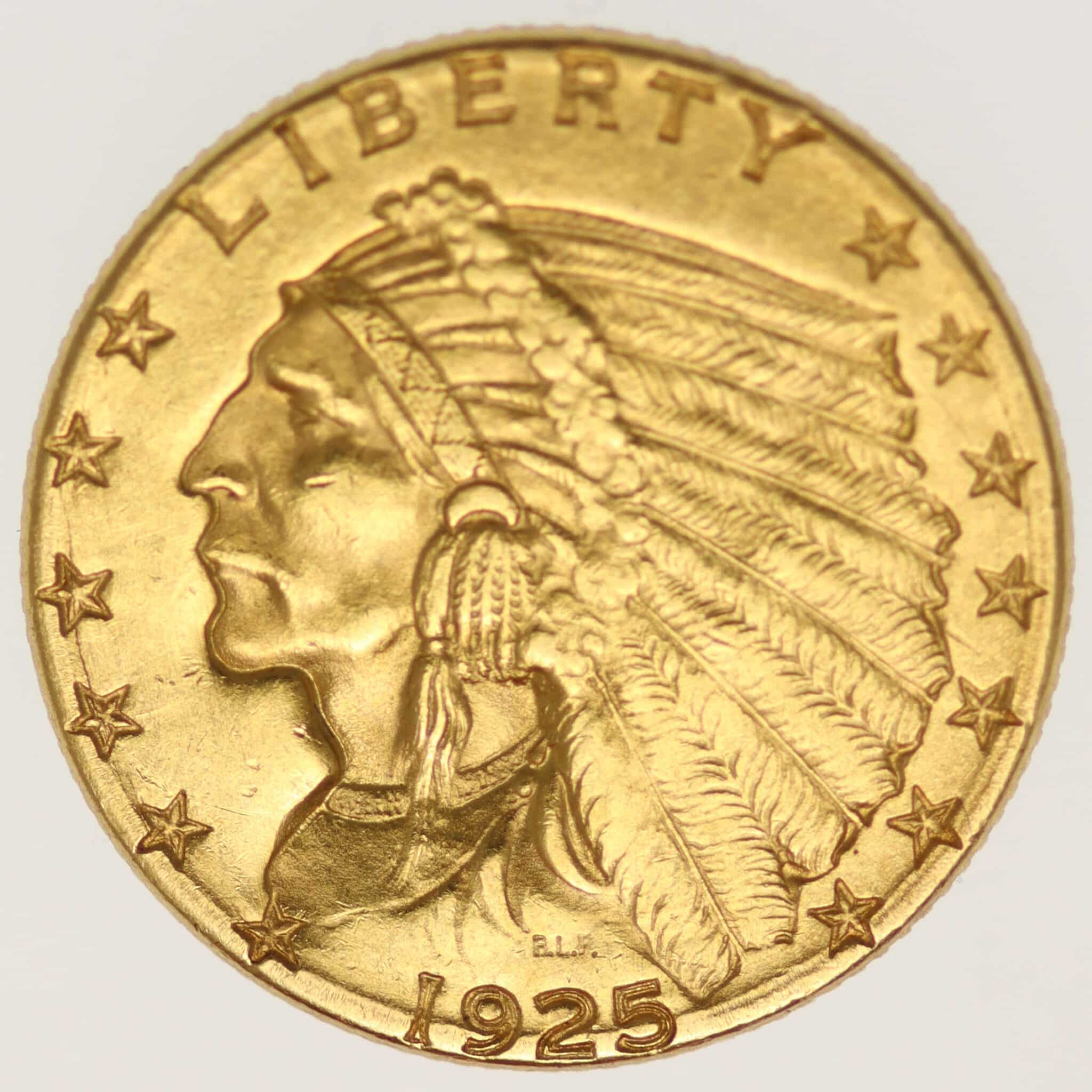 usa - USA 2,5 Dollars 1925 D Indianer