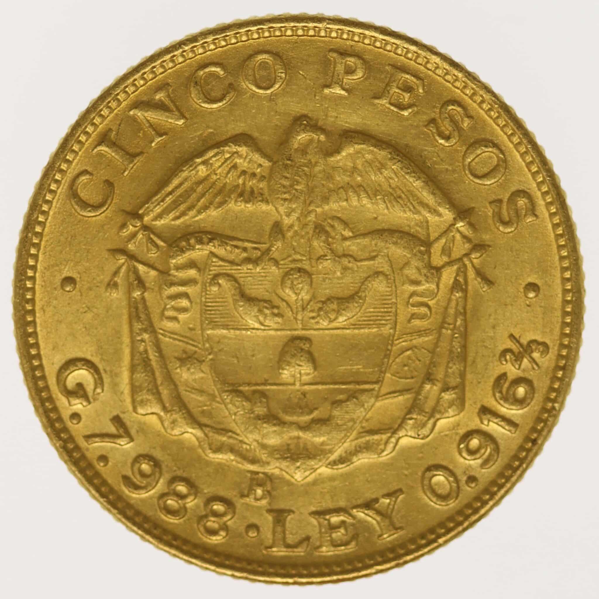 kolumbien - Kolumbien 5 Pesos 1924