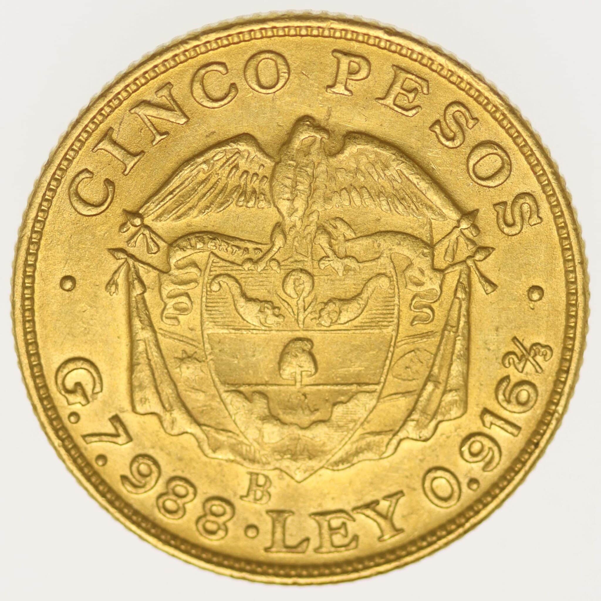 kolumbien - Kolumbien 5 Pesos 1924