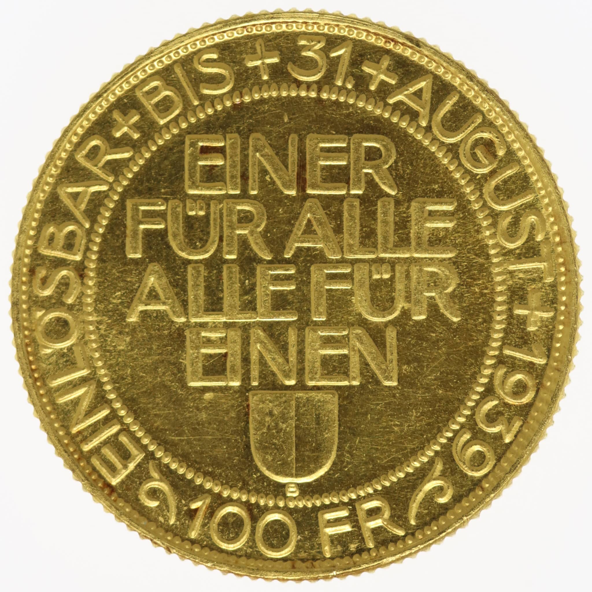 schweiz - Schweiz 100 Franken 1939 B