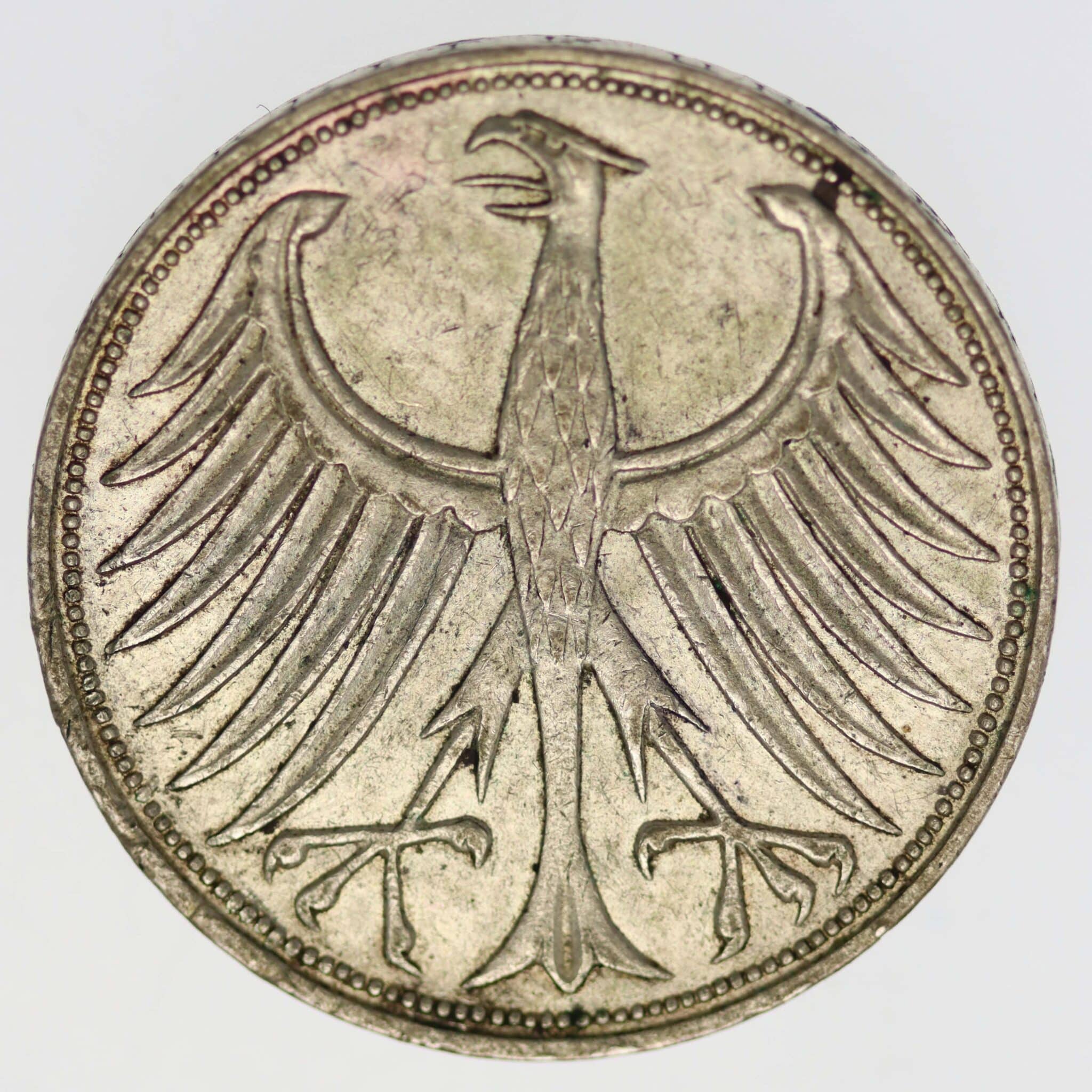 brd-deutsche-silbermuenzen - BRD 5 Mark 1958 J