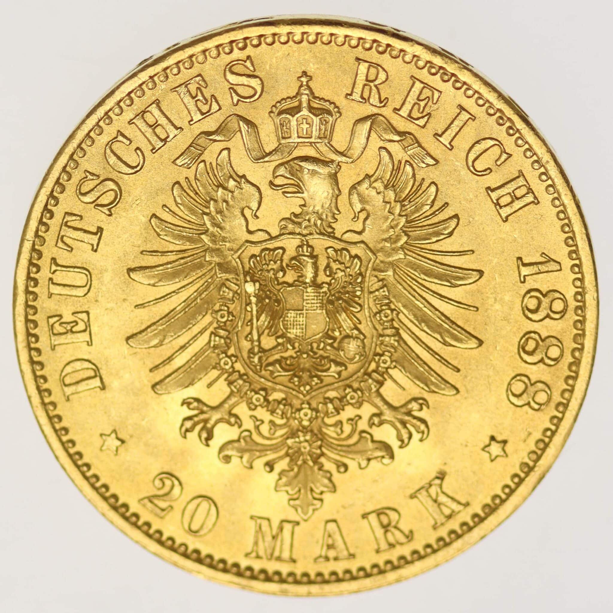 deutsches-kaiserreich-ab-1871 - Preussen Friedrich III. 20 Mark 1888