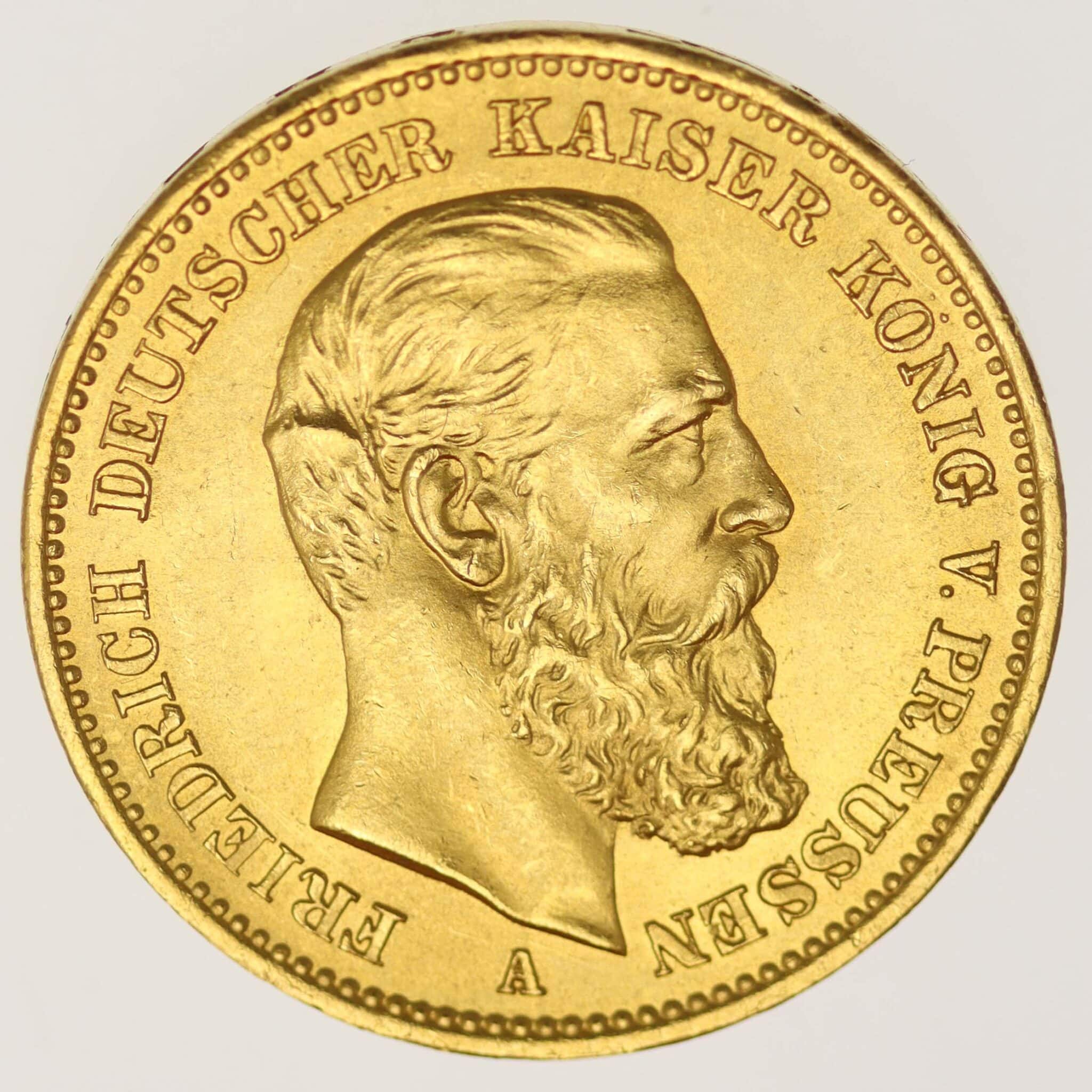 Preussen Friedrich III. 20 Mark 1888 deutsches-kaiserreich-ab-1871 - Preussen Friedrich III. 20 Mark 1888