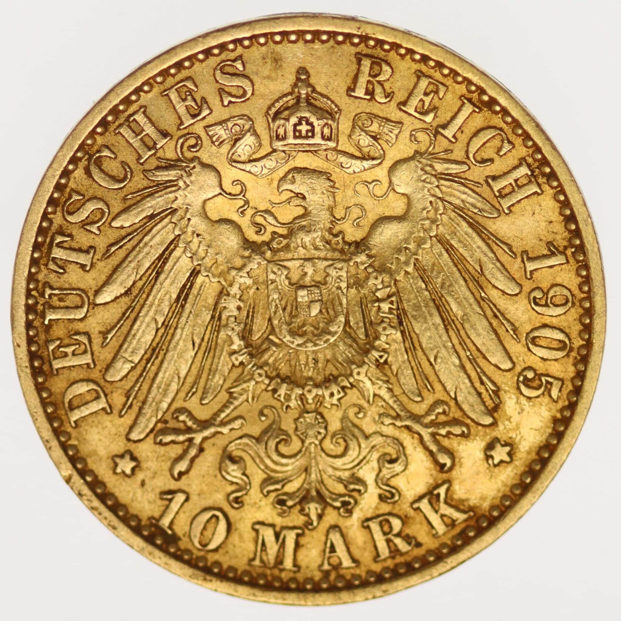 deutsches-kaiserreich-ab-1871 - Sachsen Coburg Gotha Carl Eduard 10 Mark 1905 A
